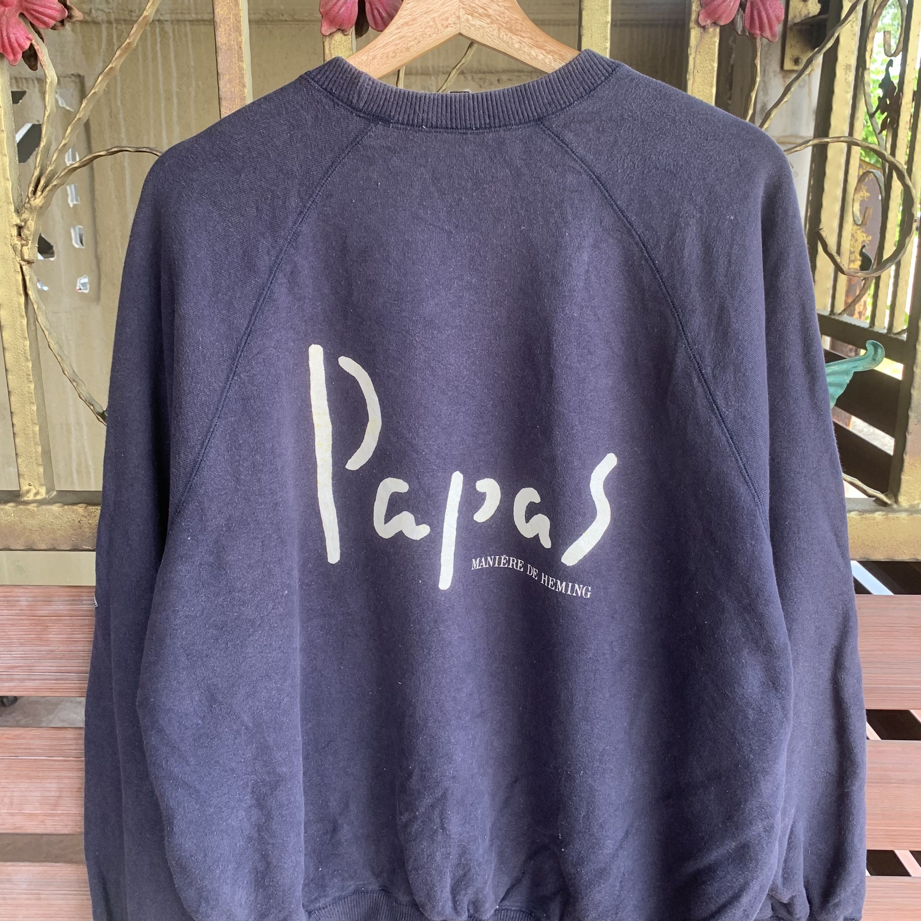 Japanese Brand Vintage Papas Crewneck Jumper Faded Baggy Sweater Size US L / EU 52-54 / 3 - 9 Thumbnail