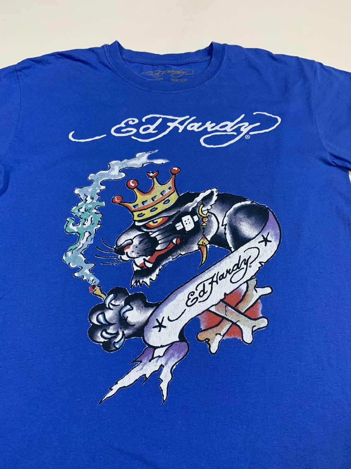 Christian Audigier × Ed Hardy Ed Hardy Cristian Audigier t-shirt tiger logo blue size L Size US L / EU 52-54 / 3 - 2 Thumbnail