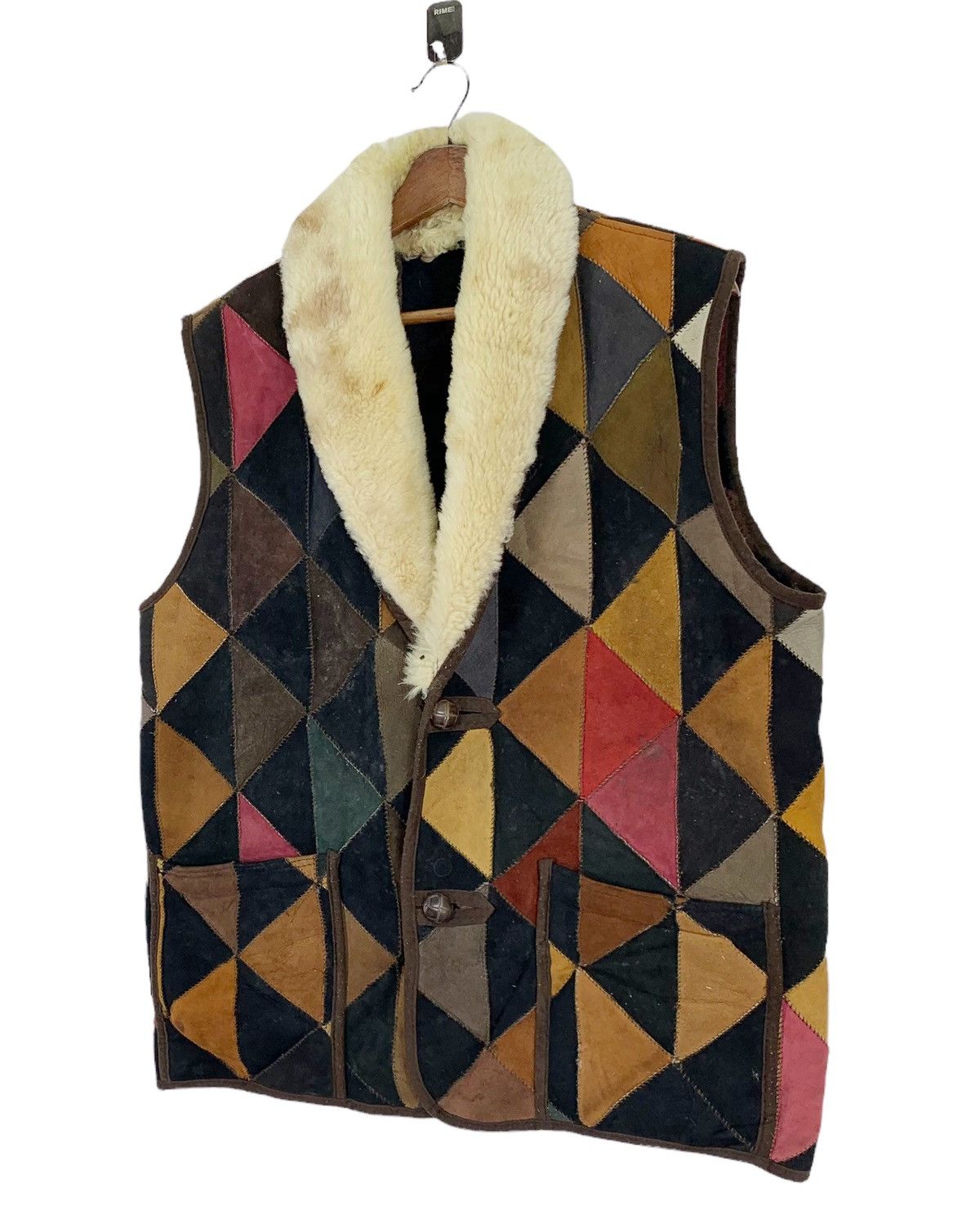 Leather VINTAGE PATCH WORK LEATHER VEST JACKET Size US M / EU 48-50 / 2 - 2 Thumbnail