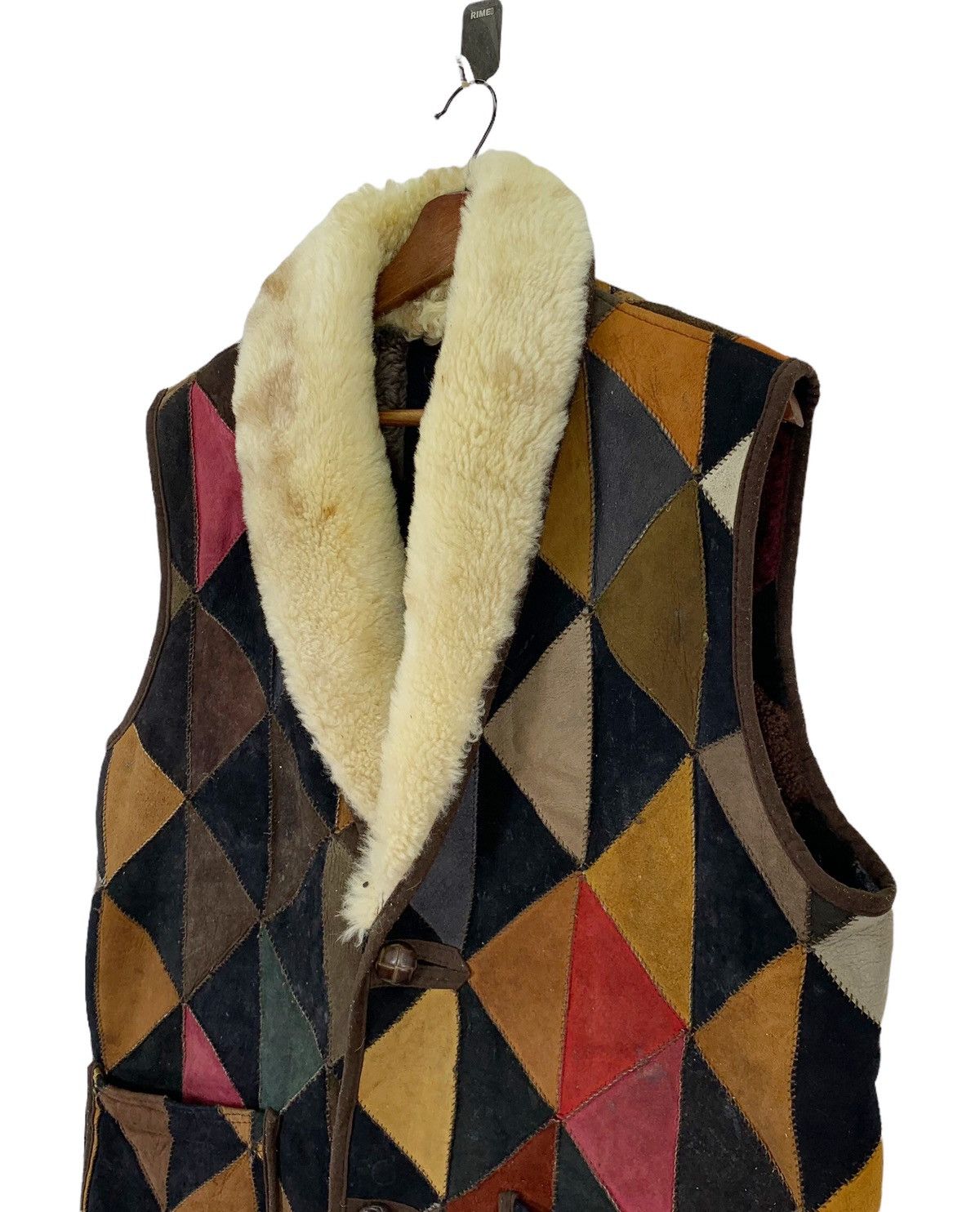 Leather VINTAGE PATCH WORK LEATHER VEST JACKET Size US M / EU 48-50 / 2 - 3 Thumbnail
