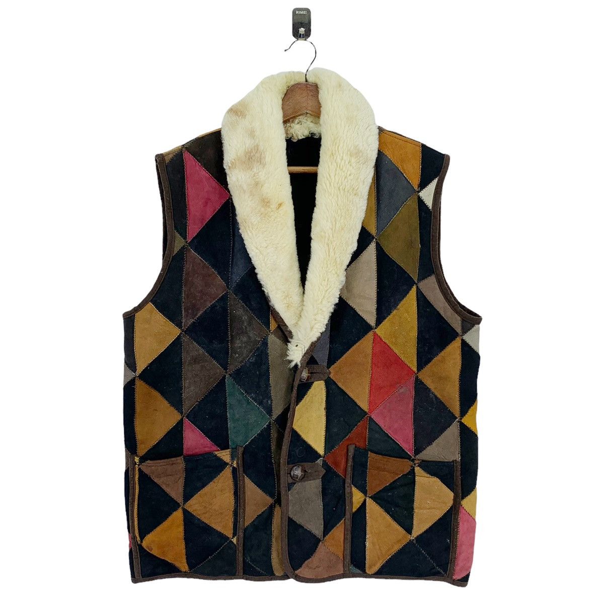 Leather VINTAGE PATCH WORK LEATHER VEST JACKET Size US M / EU 48-50 / 2 - 1 Thumbnail
