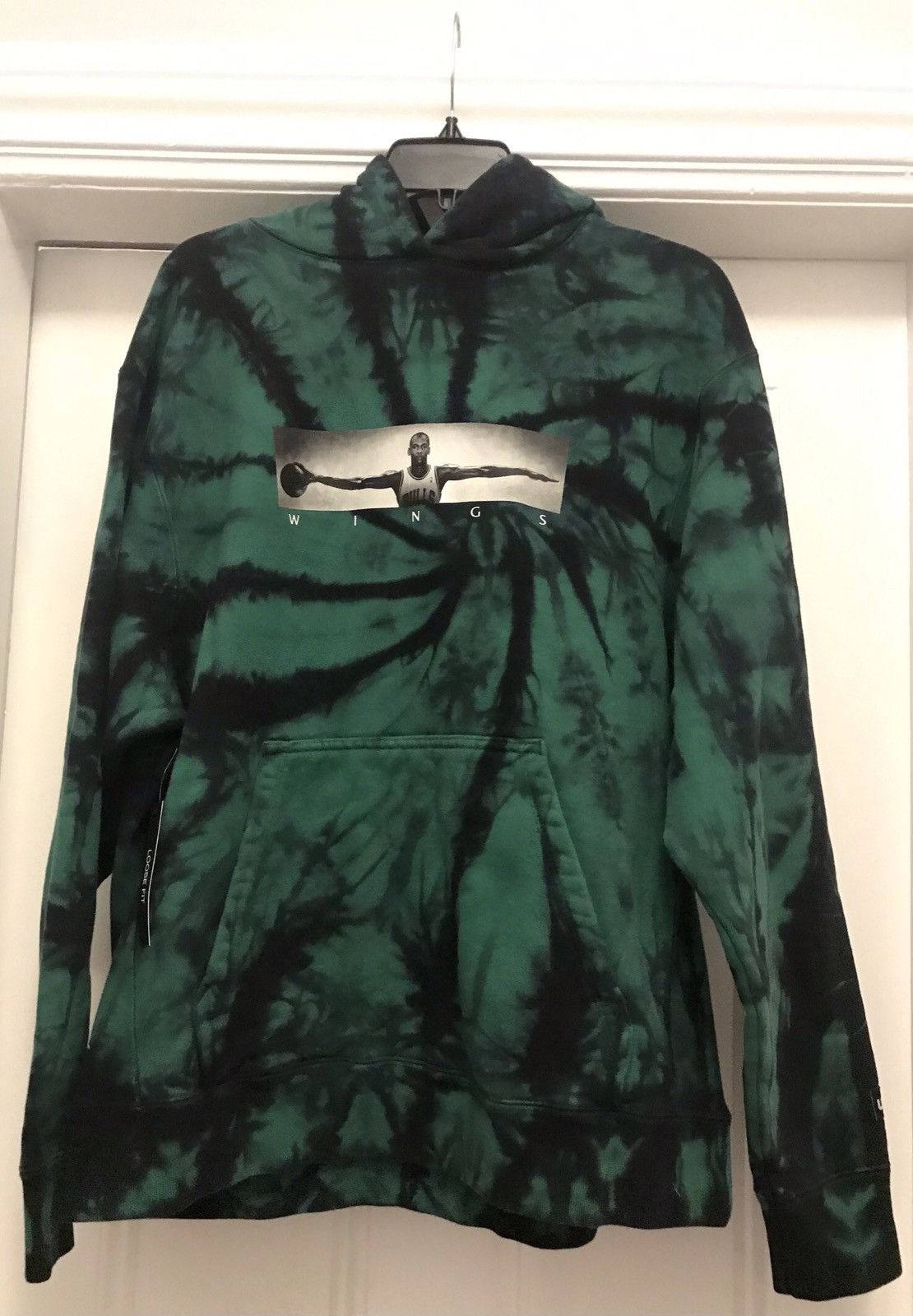 Jordan wings hoodie green tie dye sale