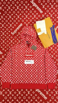 SUPREME LOUIS VUITTON Box Logo Hoodie Red large $335.00 - PicClick