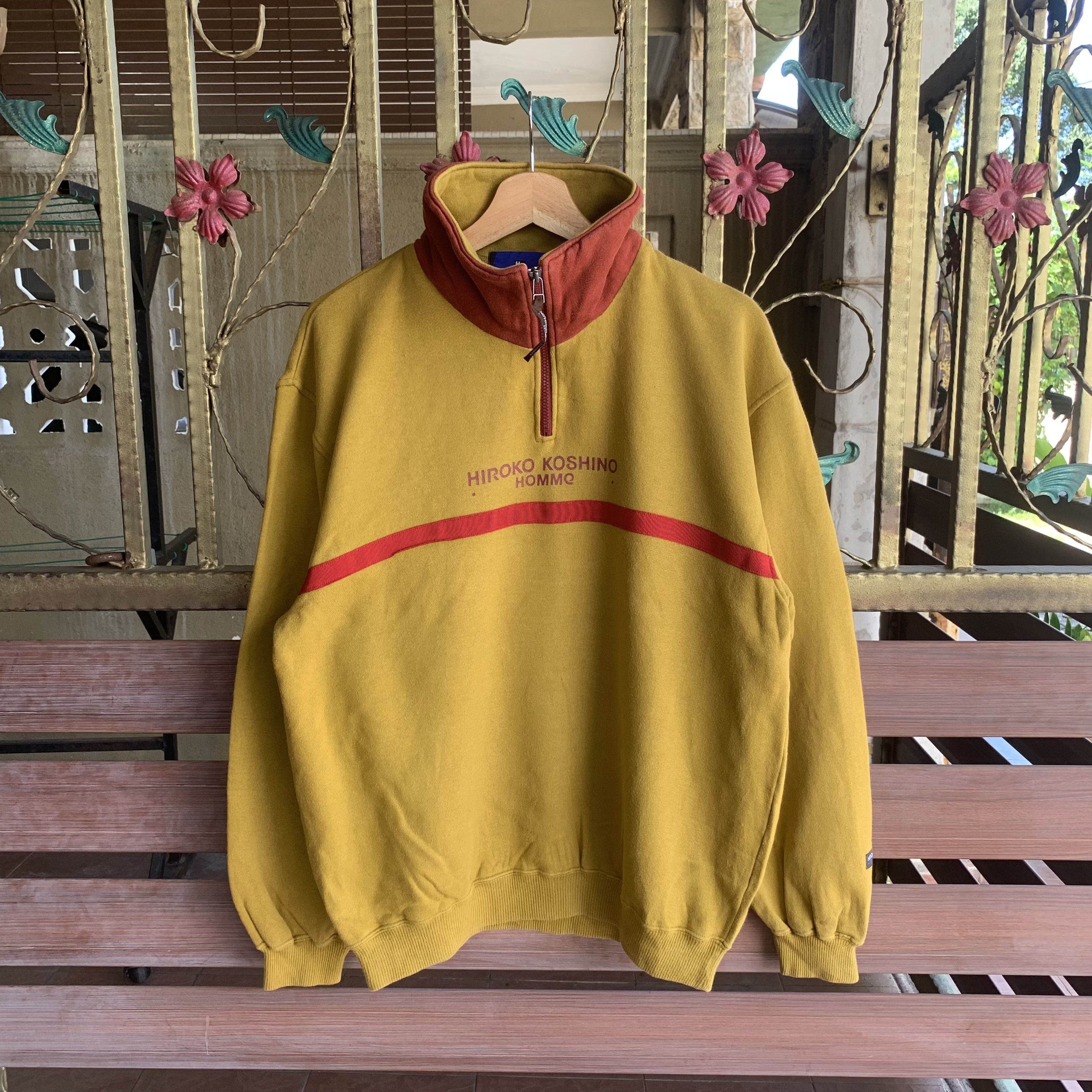 Hiroko Koshino Homme Vintage HK Hiroko Koshino Homme Half Zip Pullover Sweater Size US M / EU 48-50 / 2 - 1 Thumbnail