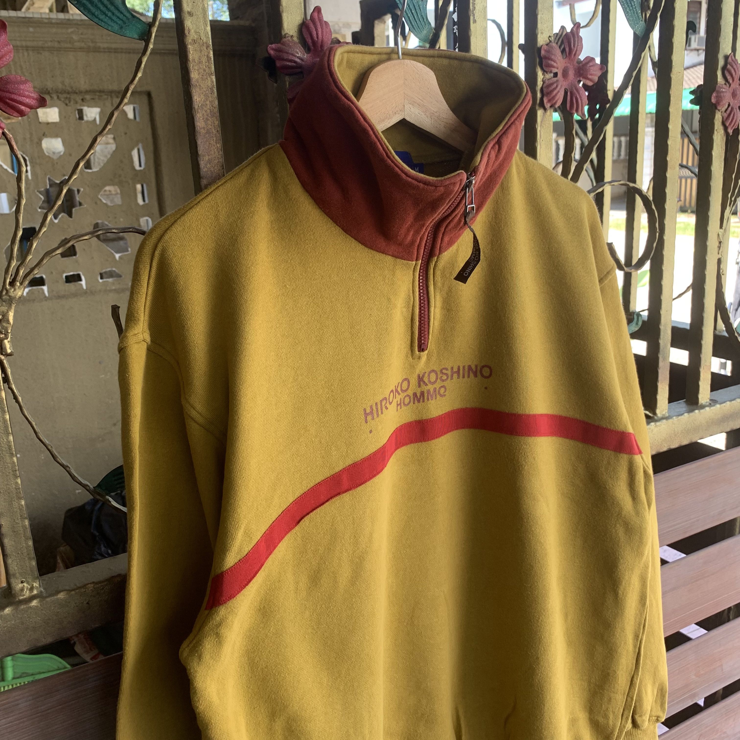 Hiroko Koshino Homme Vintage HK Hiroko Koshino Homme Half Zip Pullover Sweater Size US M / EU 48-50 / 2 - 3 Thumbnail