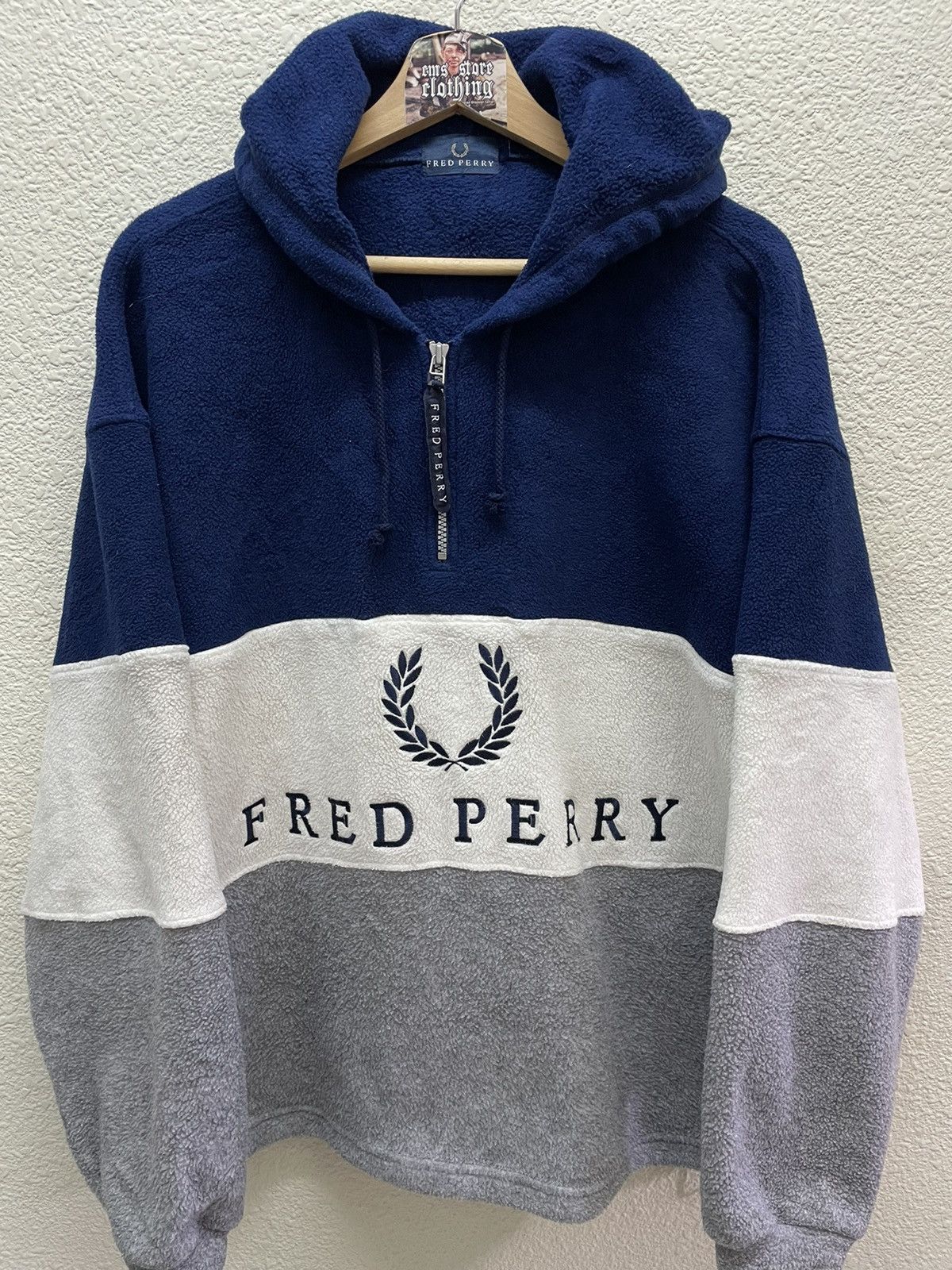 Fred Perry Vintage 90’S Fred Perry Sweetshirt Fleece Hoodie Size US L / EU 52-54 / 3 - 1 Thumbnail