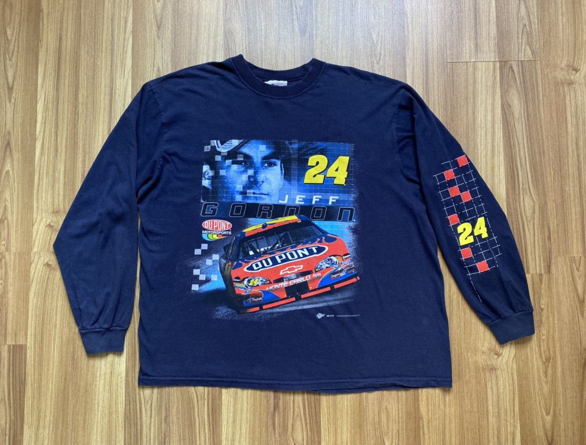 NASCAR Vintage Jeff Gordon Du Pont Long Sleeve T Shirt Wallace Size US XL / EU 56 / 4 - 1 Thumbnail