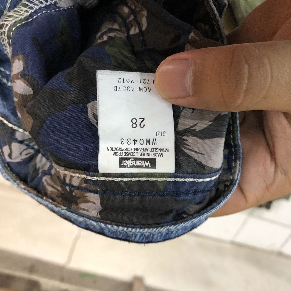 意志の力4枚 Wrangler Blue denim multipocket cargo Pants #6929