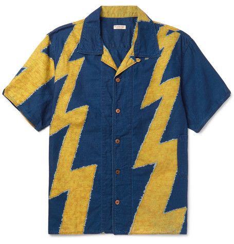 Kapital Kapital Aloha Thunder Print Linen Shirt | Grailed