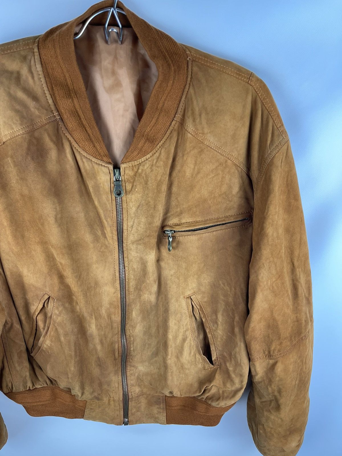 Genuine Leather Genuine Leather vintage streetwear brown bomber jacket riri Size US L / EU 52-54 / 3 - 7 Thumbnail