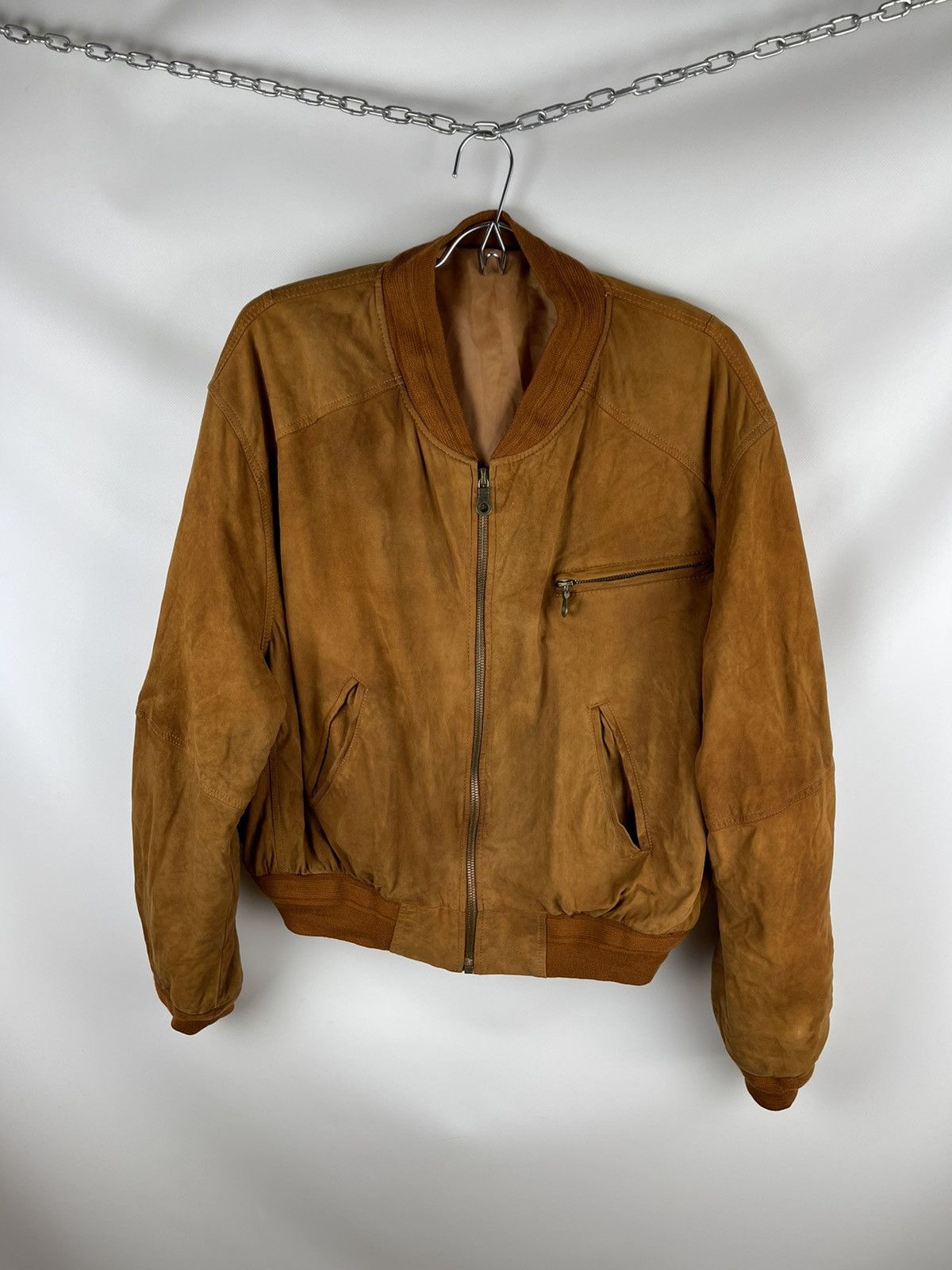 Genuine Leather Genuine Leather vintage streetwear brown bomber jacket riri Size US L / EU 52-54 / 3 - 1 Thumbnail