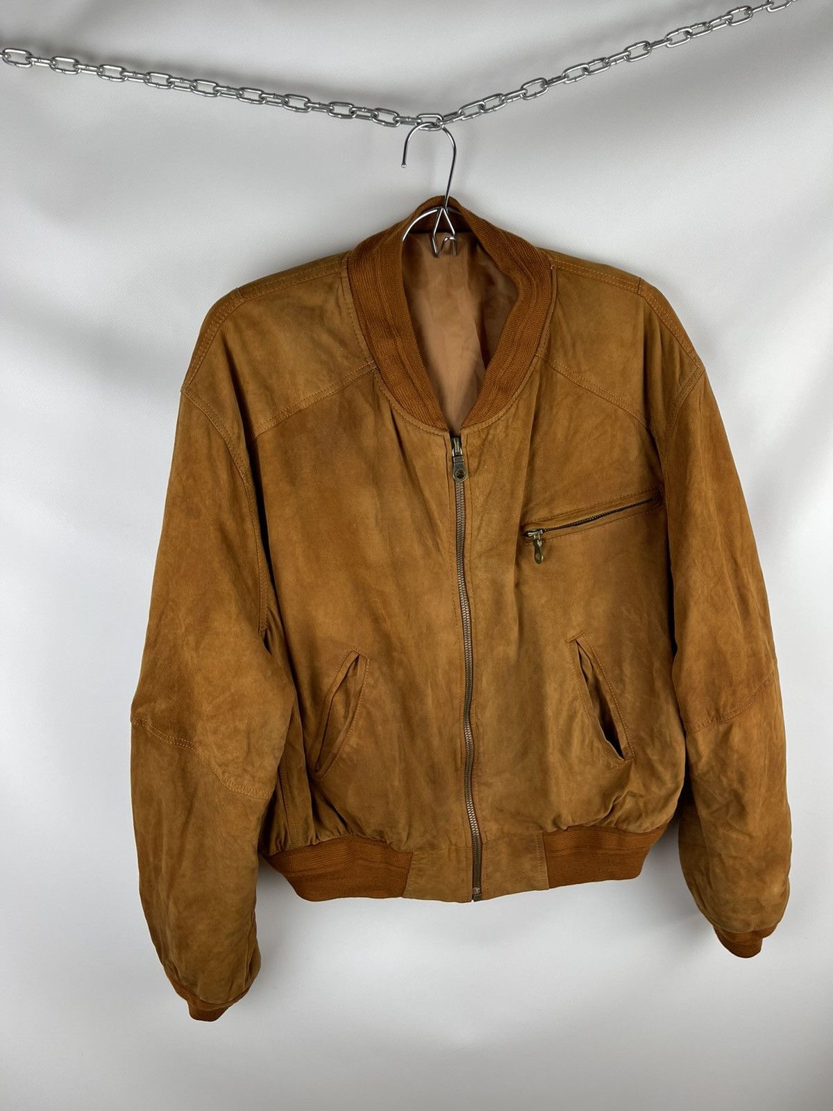 Genuine Leather Genuine Leather vintage streetwear brown bomber jacket riri Size US L / EU 52-54 / 3 - 3 Thumbnail