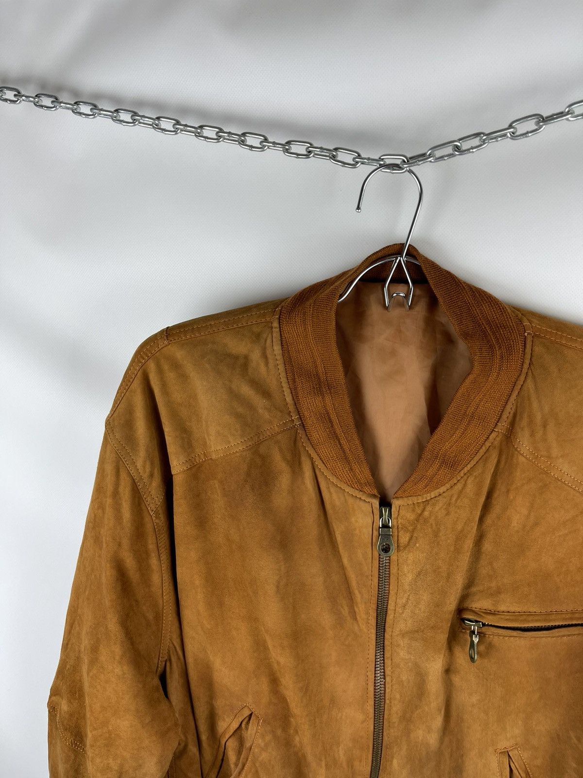 Genuine Leather Genuine Leather vintage streetwear brown bomber jacket riri Size US L / EU 52-54 / 3 - 5 Thumbnail