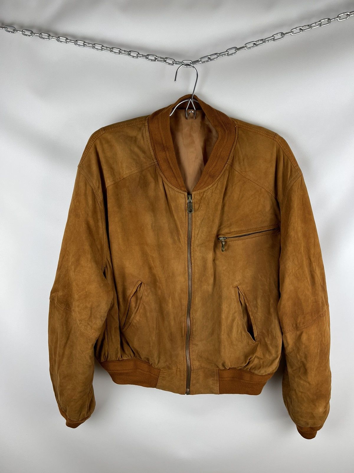 Genuine Leather Genuine Leather vintage streetwear brown bomber jacket riri Size US L / EU 52-54 / 3 - 2 Thumbnail