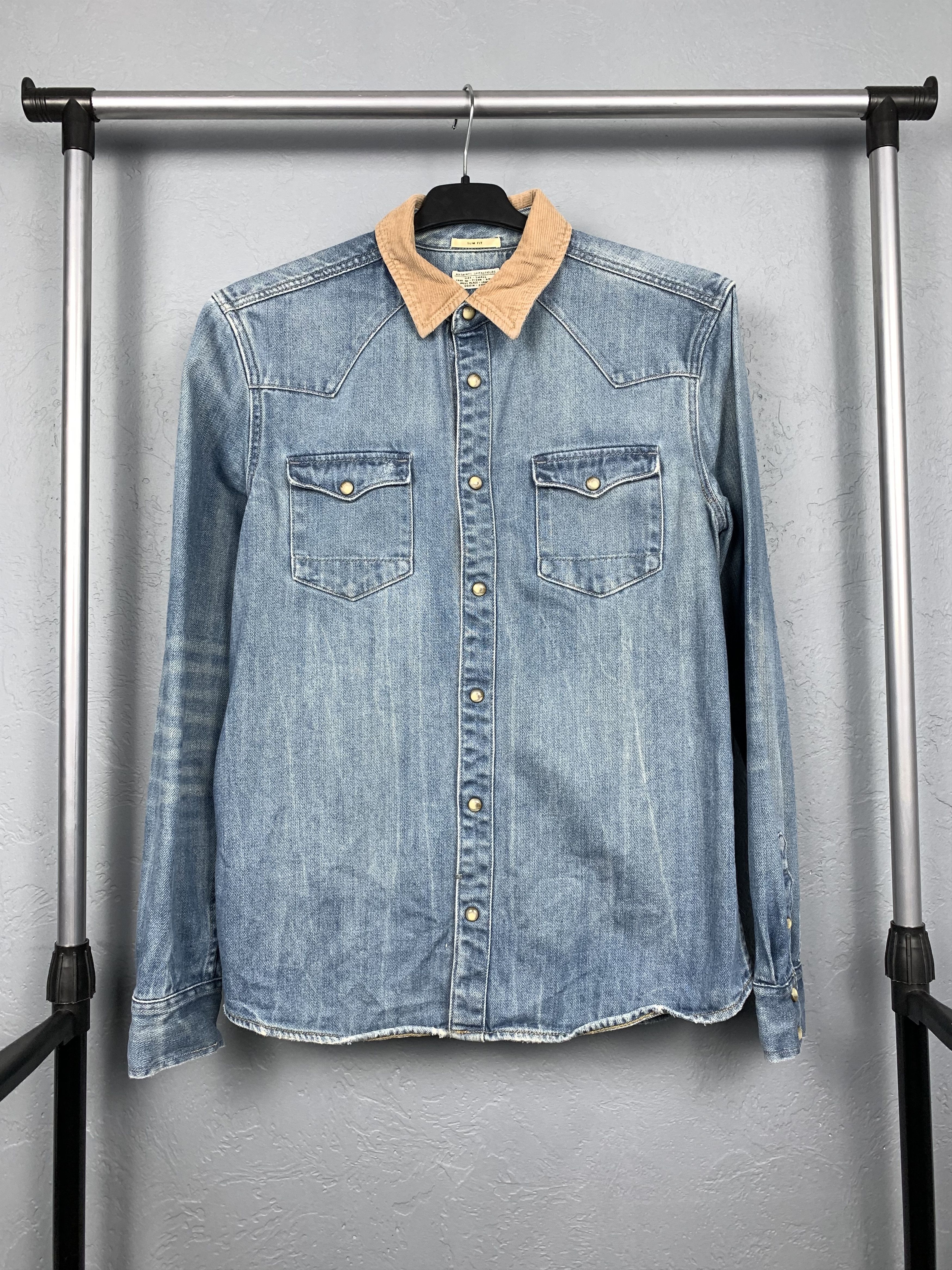 Allsaints Allsaints Vintage Mens Denim Long Sleeve Shirt Size US S / EU 44-46 / 1 - 1 Thumbnail