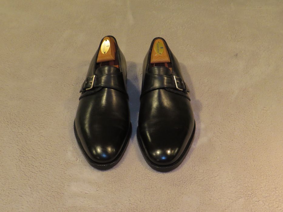 John Lobb Matta Black Leather Monk Strap Loafer 9 E NWB | Grailed