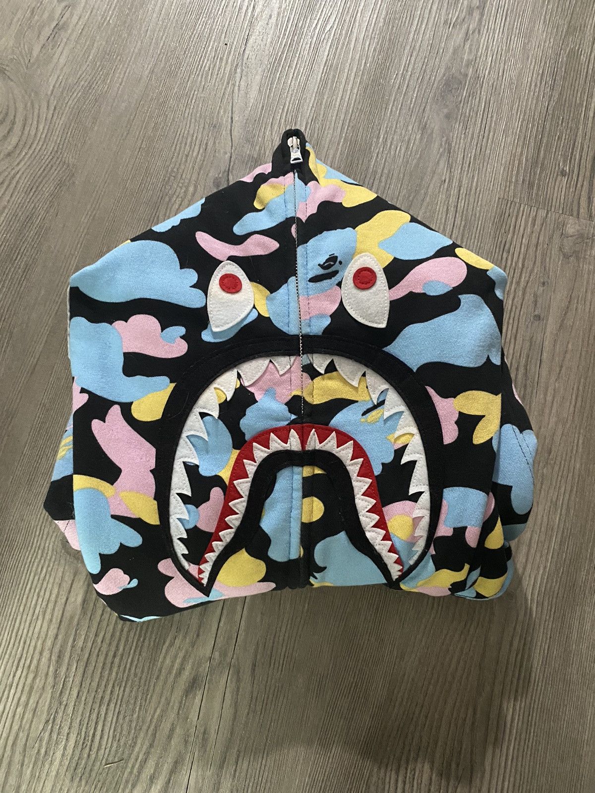 Cotton candy shark full zip hoodie