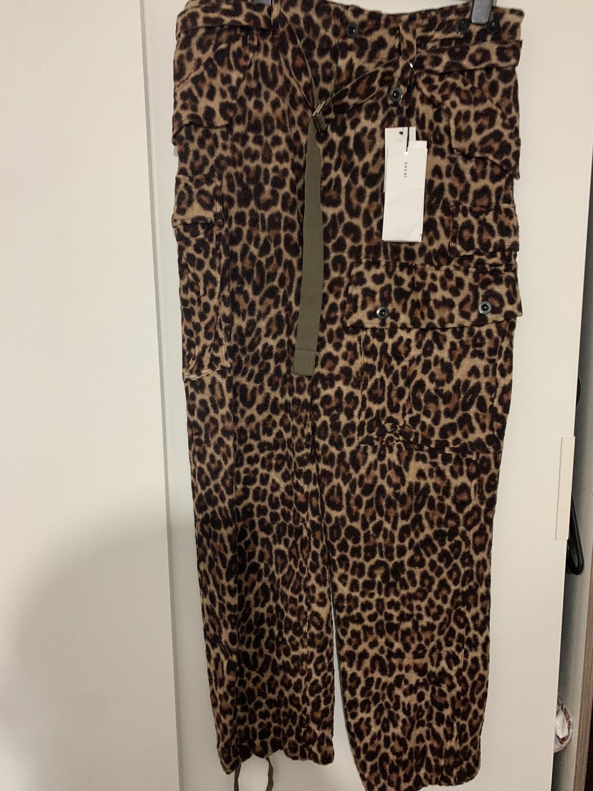 Sacai SACAI Belted Leopard-Print Wool Trousers Size US 32 / EU 48 - 3 Thumbnail