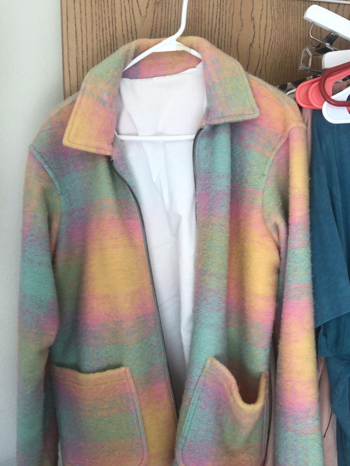 Zara Mens Zara multi color rainbow zip jacket | Grailed Zara Mens Zara multi color rainbow zip jacket | Grailed