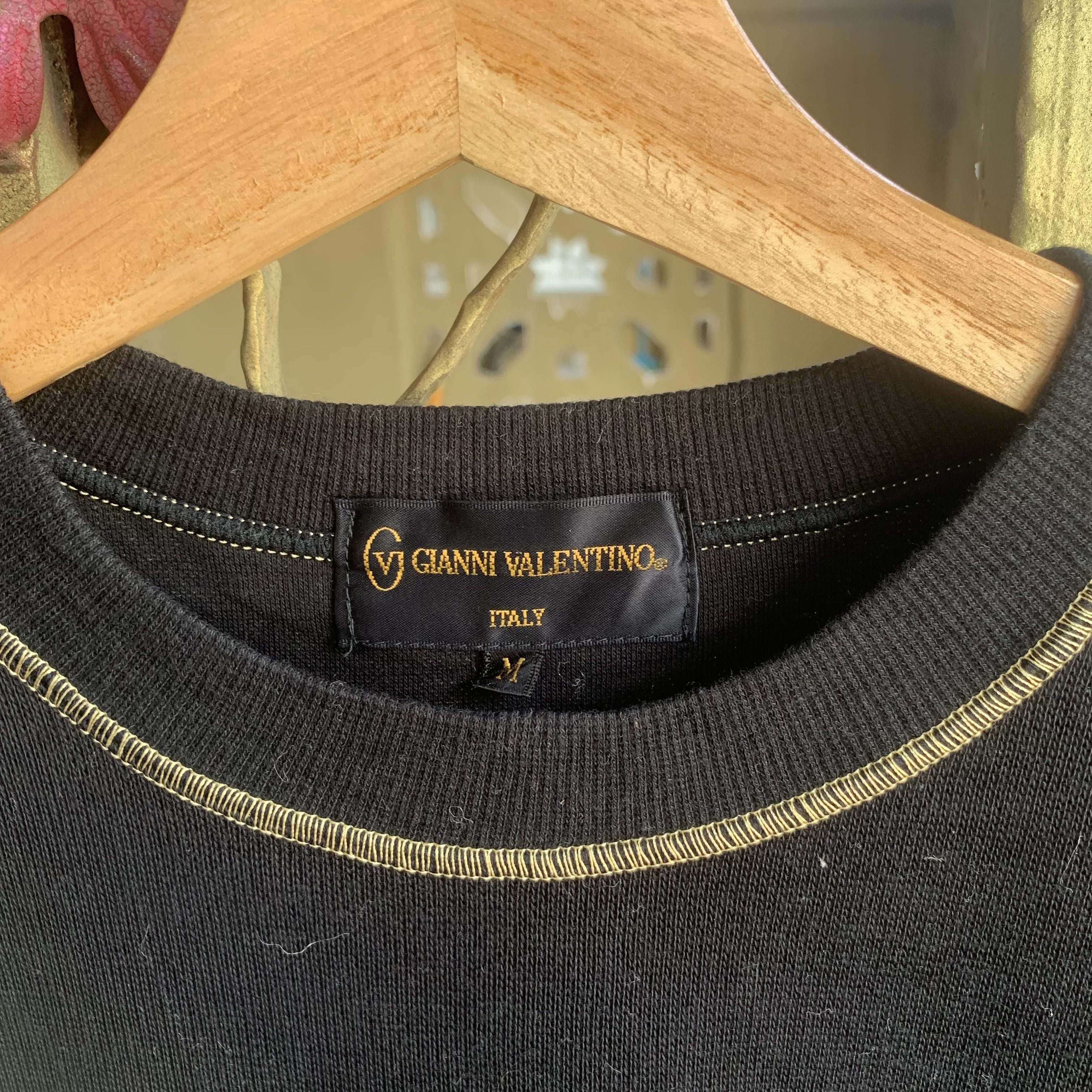 Valentino Vintage Gianni Valentino Black Spell Out Pullover Sweater Size US M / EU 48-50 / 2 - 4 Thumbnail