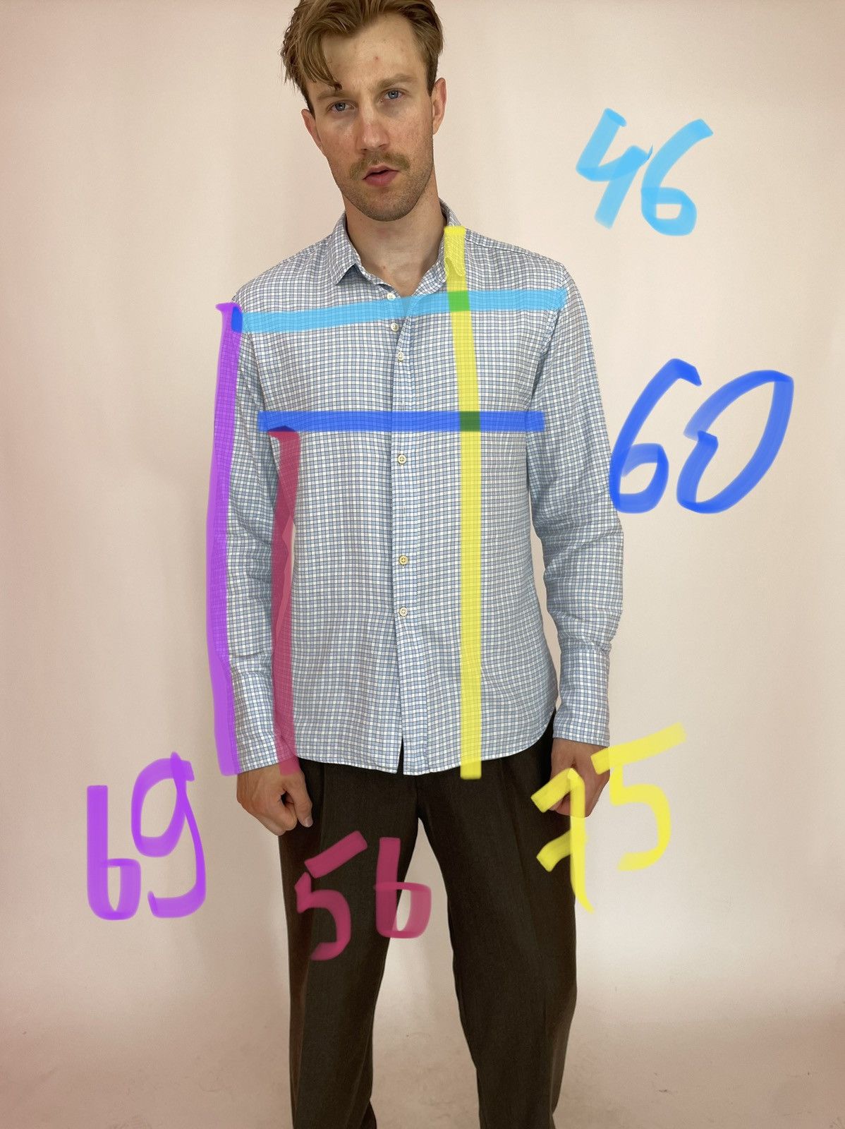 Paul Smith Paul Smith Mens Plaid slim fit shirt long sleeve size XL Size US XL / EU 56 / 4 - 18 Thumbnail
