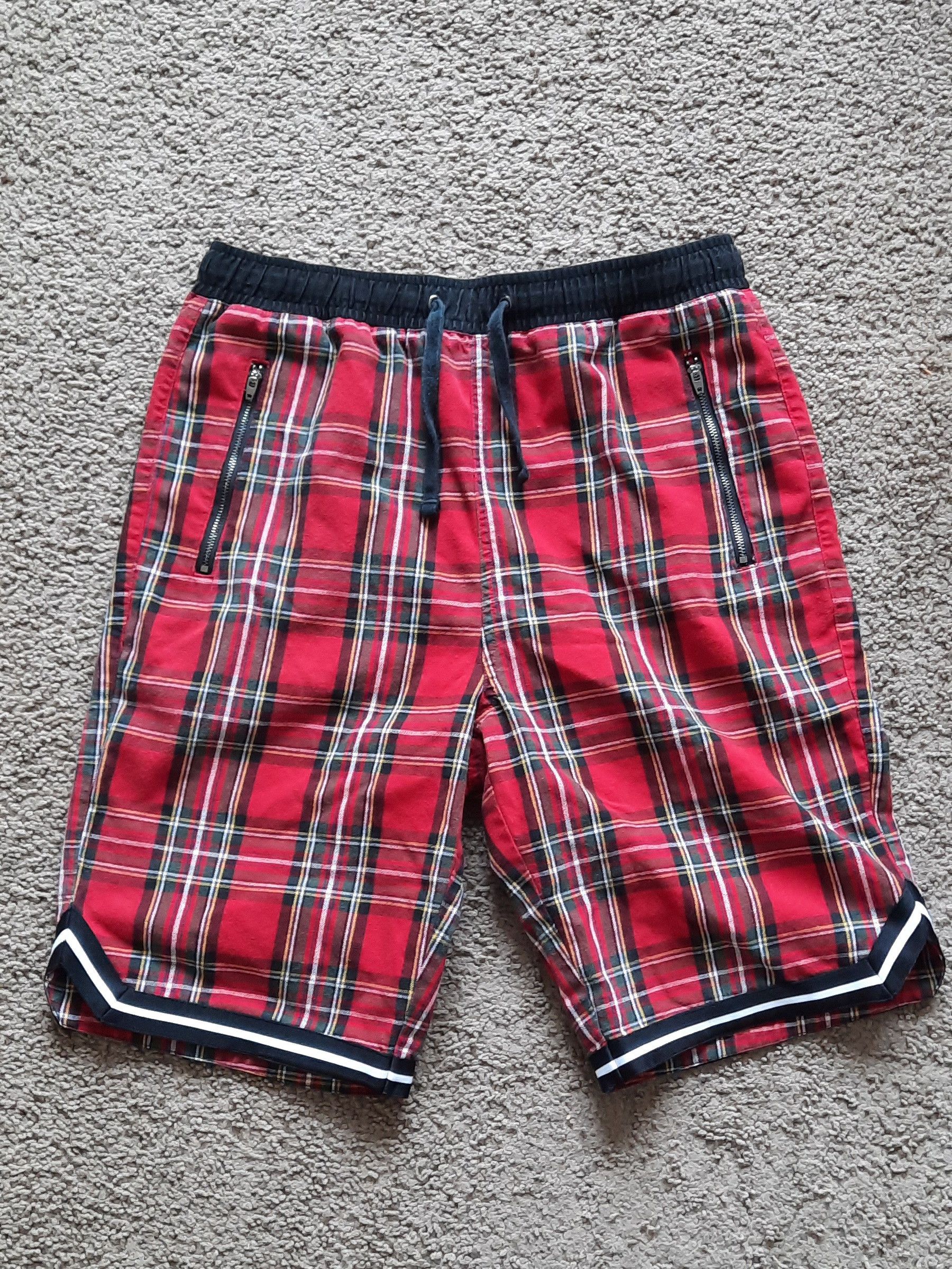 Ninth Hall Ninth Hall Tartan Plaid Red Basketball Shorts Grailed
