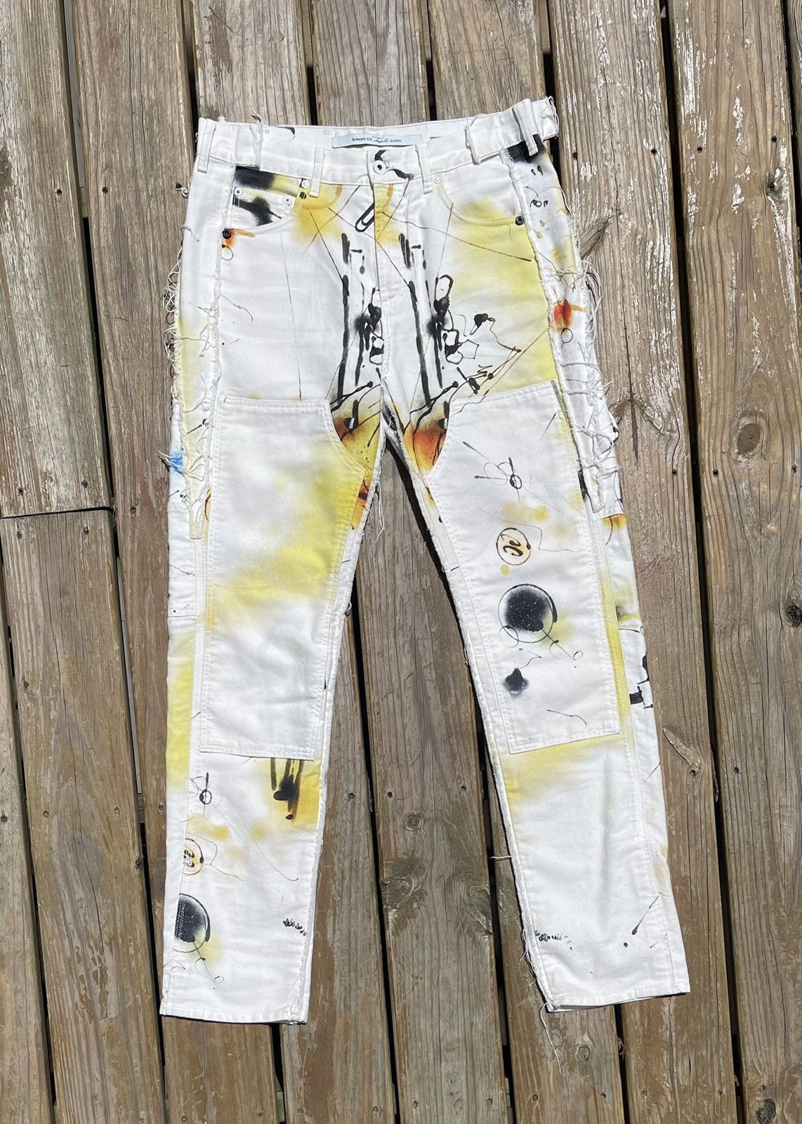 image of Off-White X Futura Carpenter Abstract Denim Pants, Men's (Size 31)