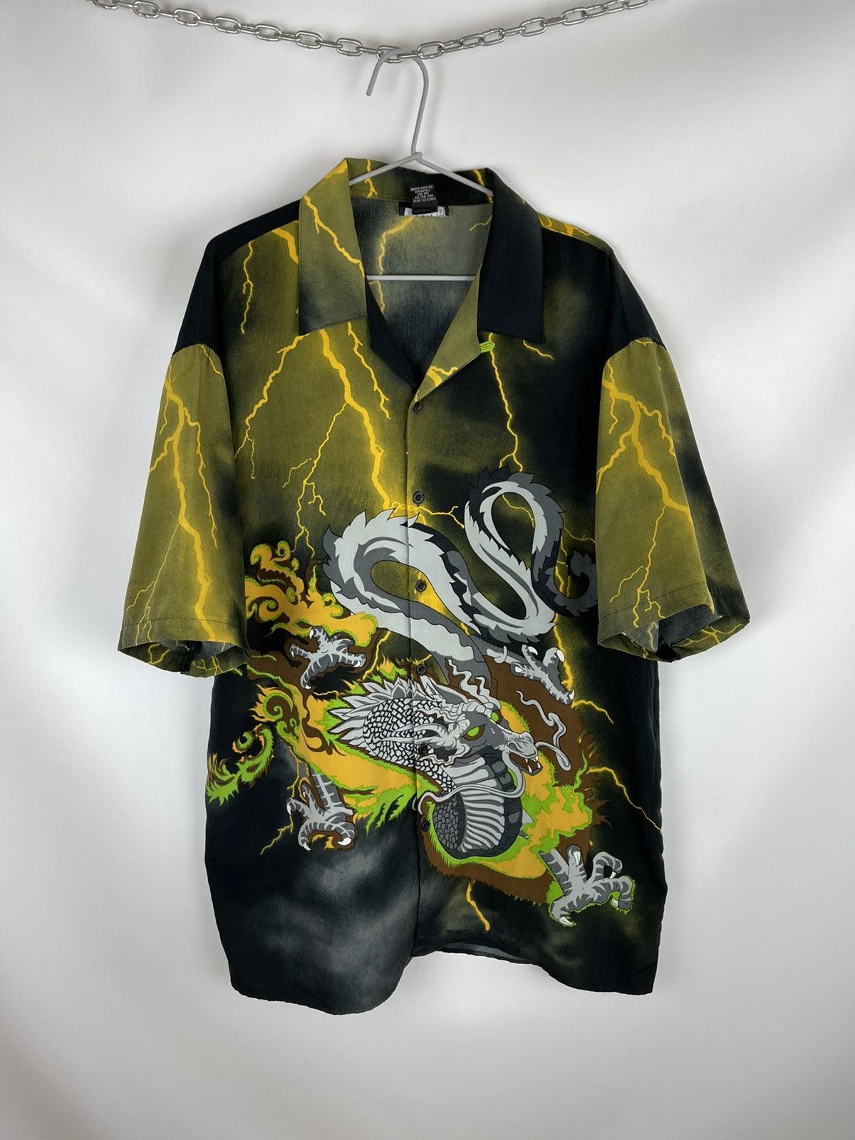 Japanese Brand Canopy vintage Dragon theme mirror lightning print shirt Size US XL / EU 56 / 4 - 1 Thumbnail
