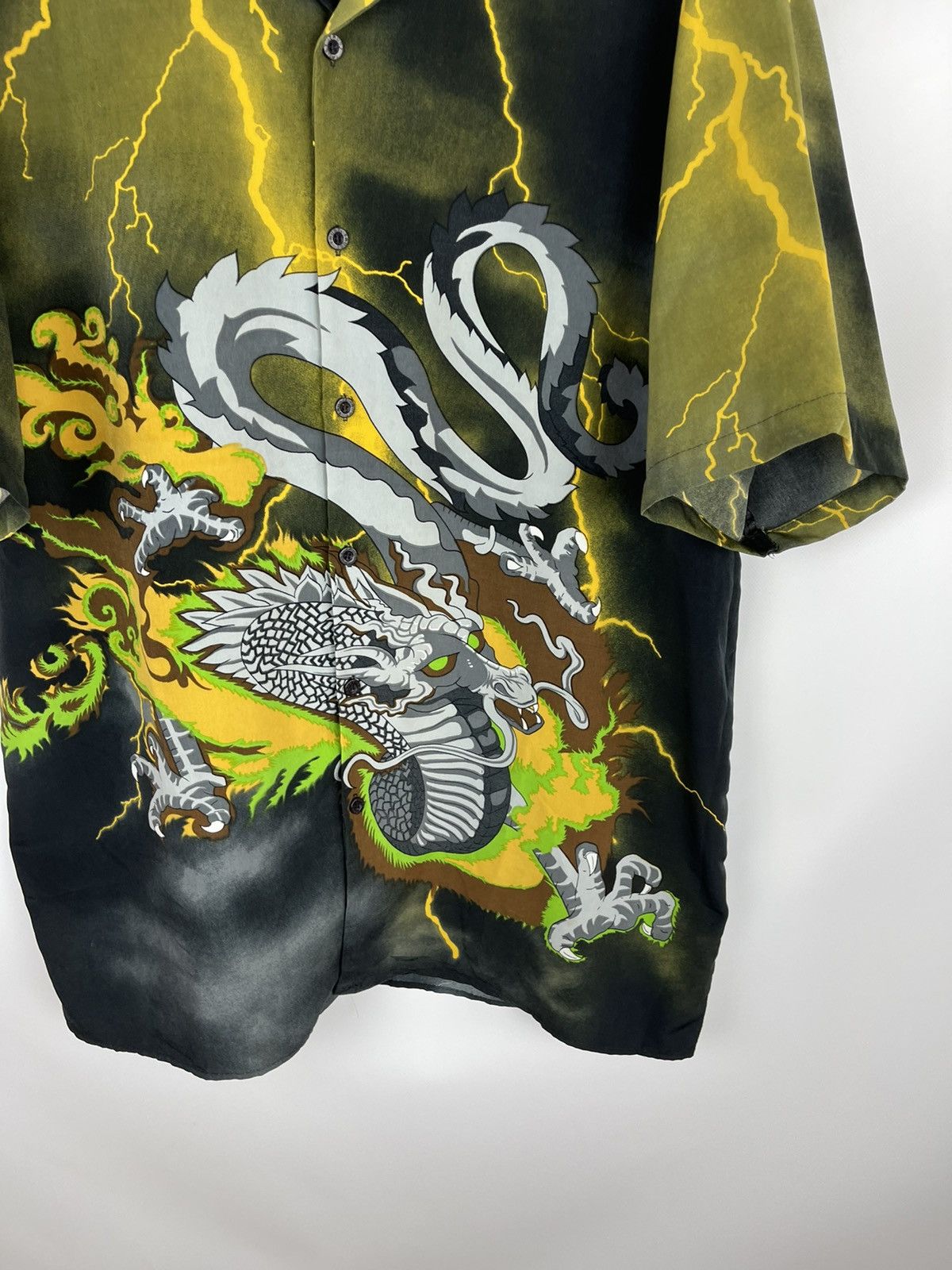 Japanese Brand Canopy vintage Dragon theme mirror lightning print shirt Size US XL / EU 56 / 4 - 5 Thumbnail