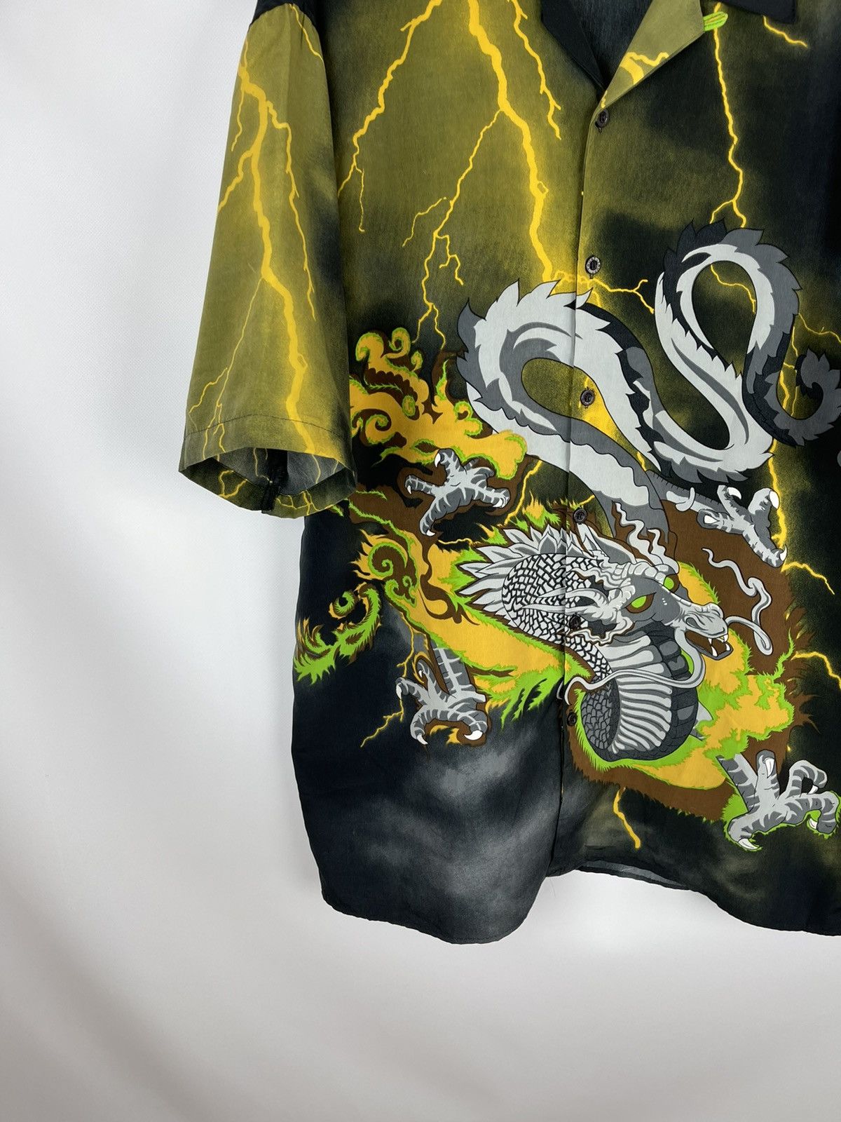 Japanese Brand Canopy vintage Dragon theme mirror lightning print shirt Size US XL / EU 56 / 4 - 4 Thumbnail