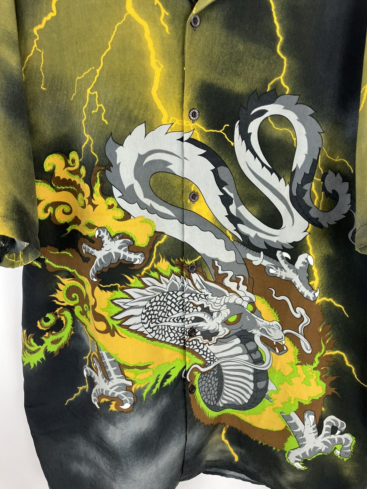 Japanese Brand Canopy vintage Dragon theme mirror lightning print shirt Size US XL / EU 56 / 4 - 6 Thumbnail