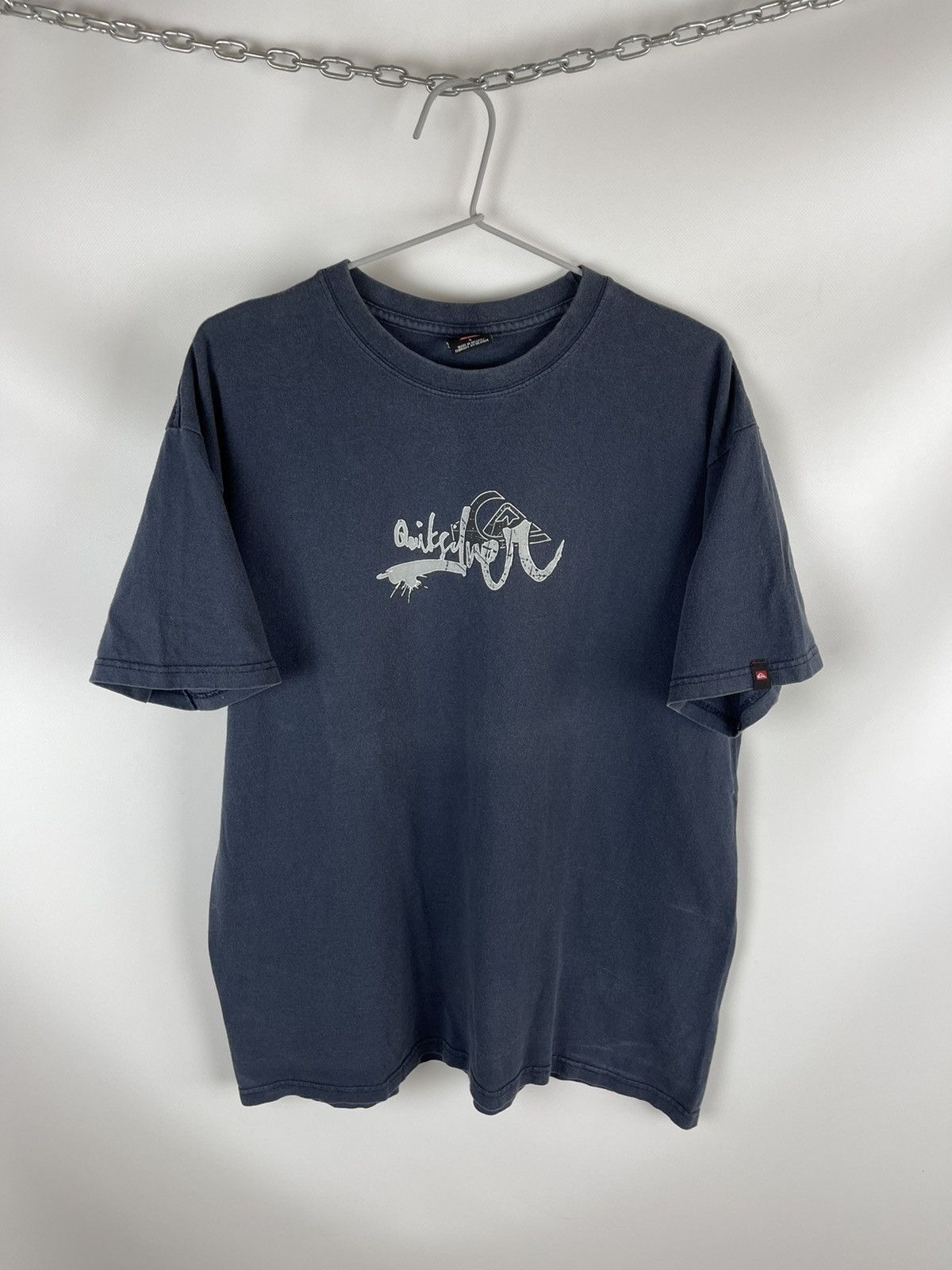 Vintage Quiksilver Vintage 90s Mirror Box Logo Surf Tee Shirt Grailed