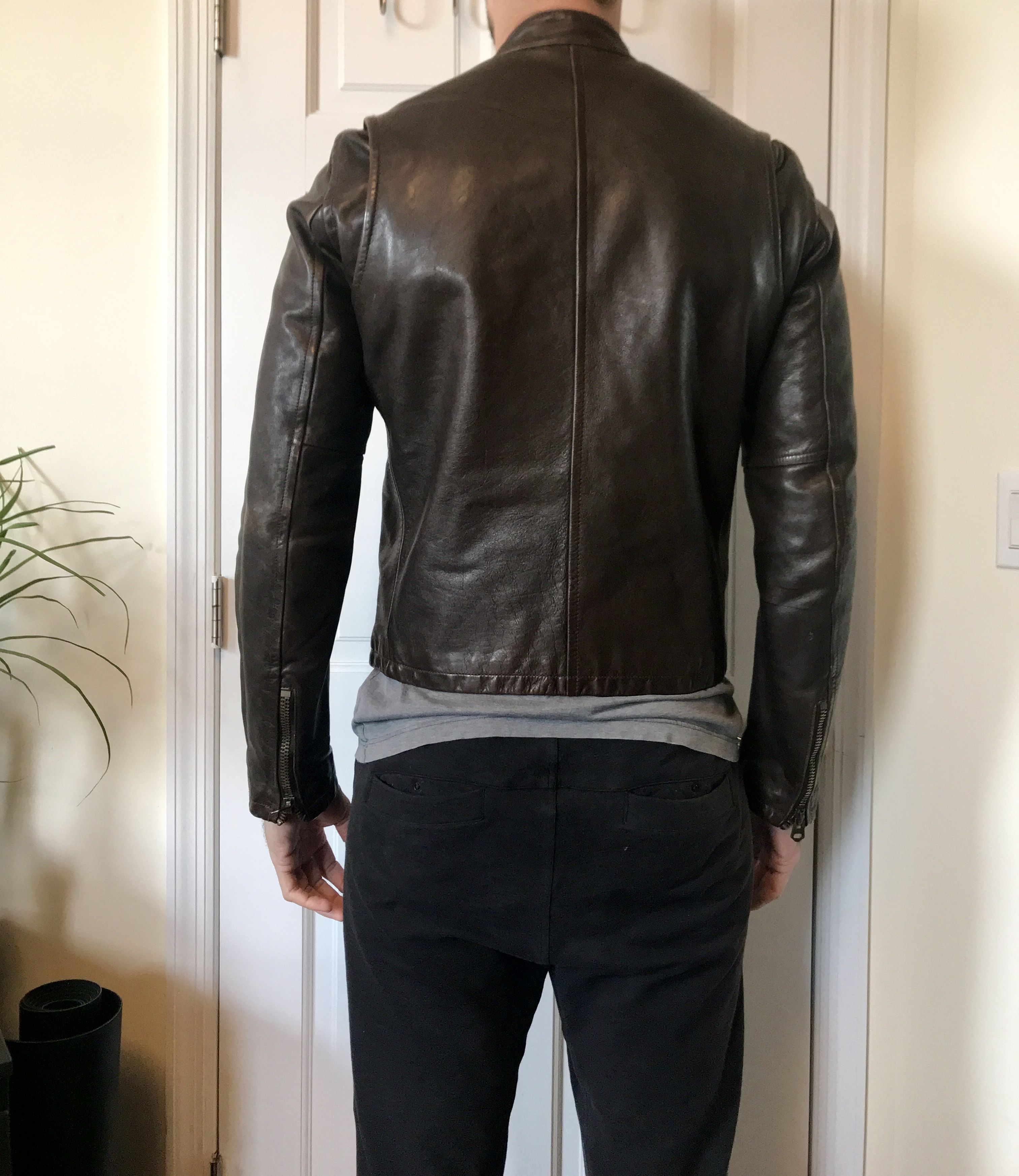 Abercrombie Fitch Ezra Fitch leather bomber jacket Grailed