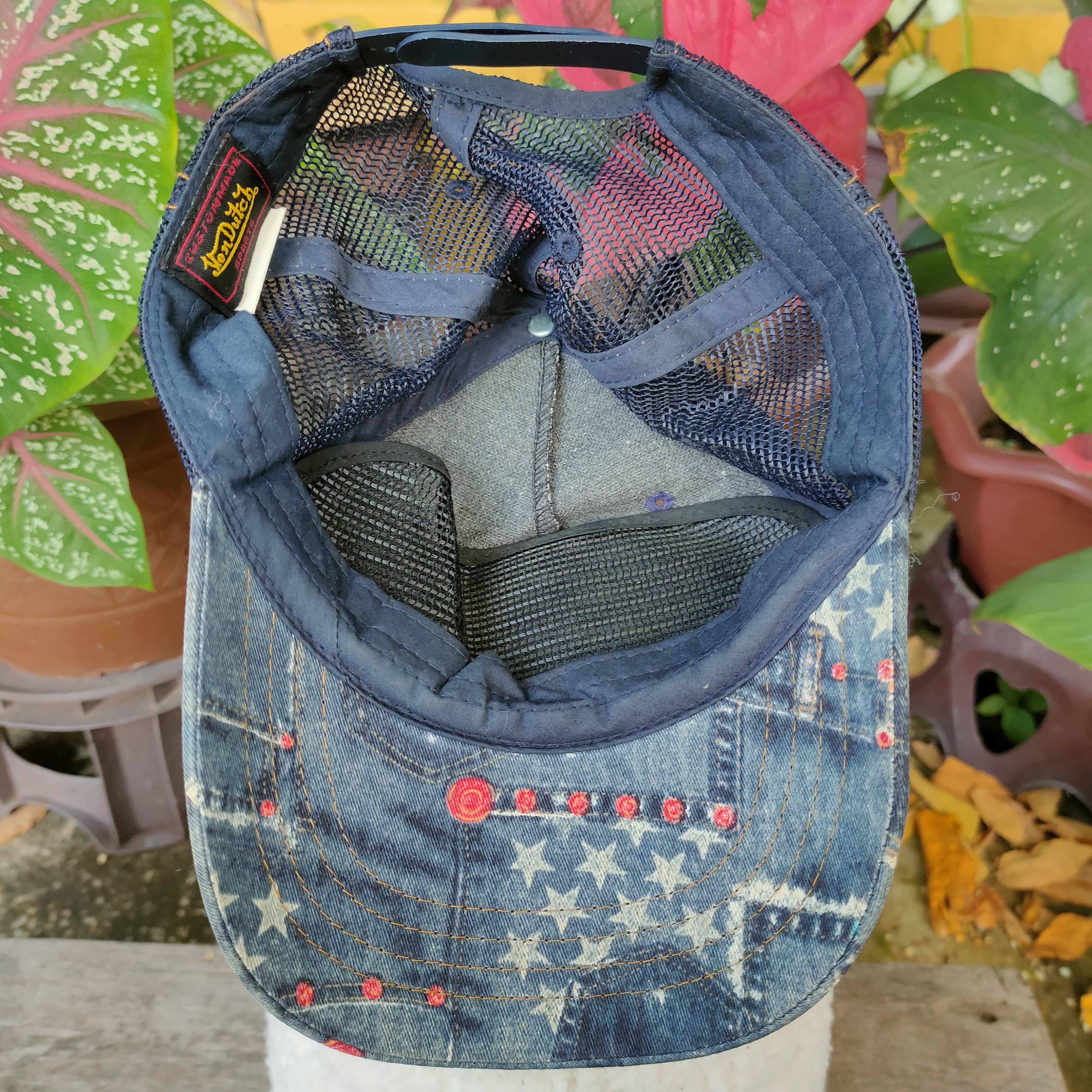 Vintage Vintage VON DUTCH Denim Jeans Pattern Patches Trucker Cap Size ONE SIZE - 6 Thumbnail