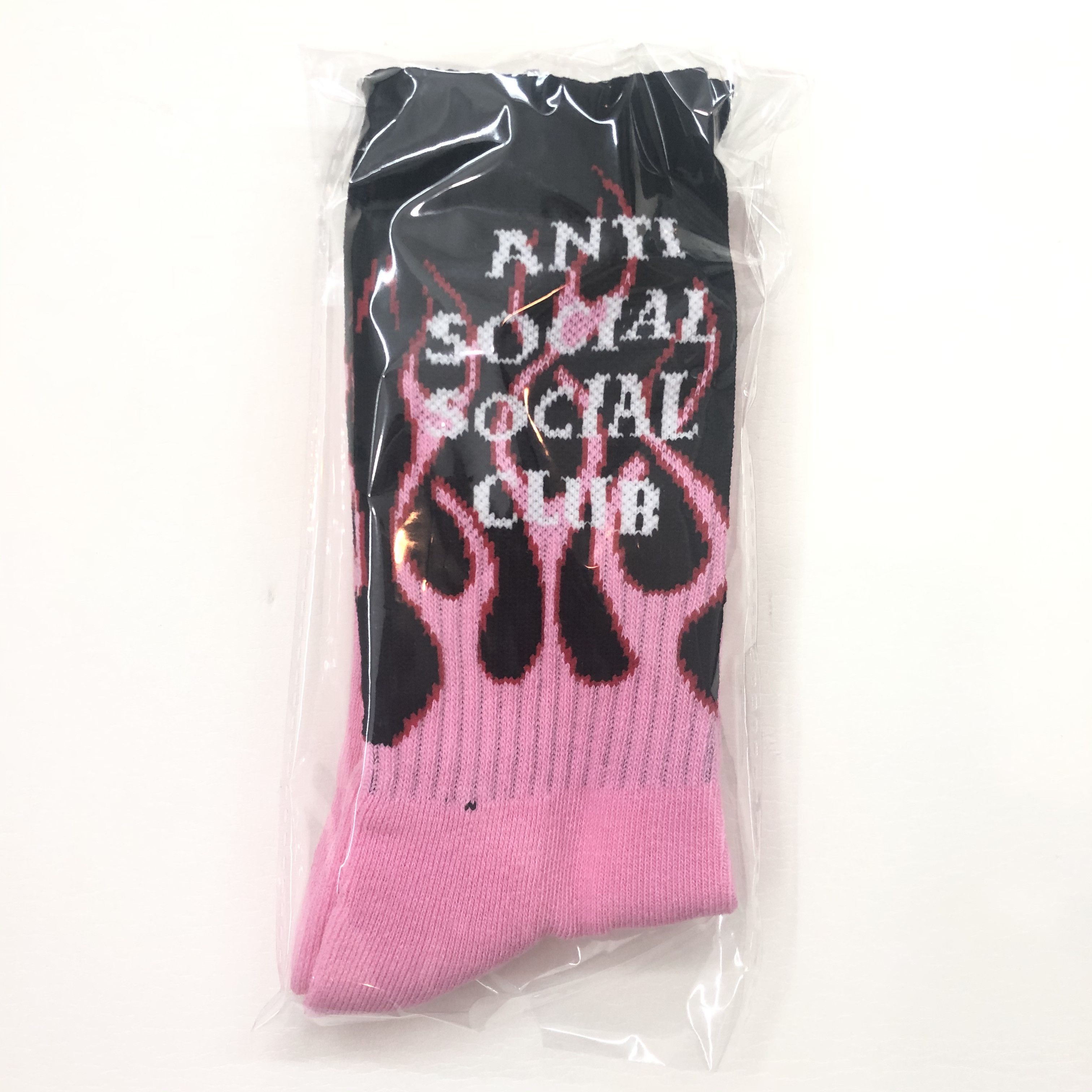Anti Social Social Club DS White ASSC Socal flames Black Socks BAPE KITH CDG FTP FOG Size ONE SIZE - 2 Thumbnail