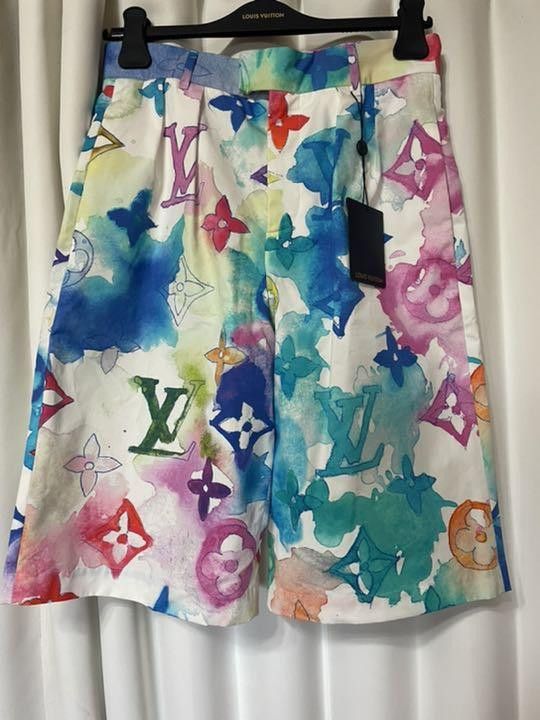 Sell Louis Vuitton x Virgil Abloh 2021 Watercolour Skater Bermuda Shorts -  Multicolor