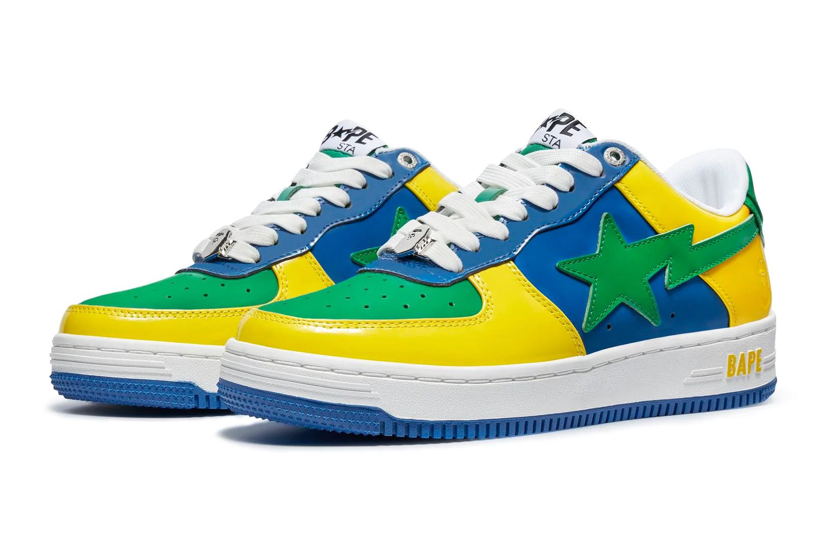 Bape Bapesta #1 BRAZIL GREEN BLUE YELLOW SIZE 5 | Grailed
