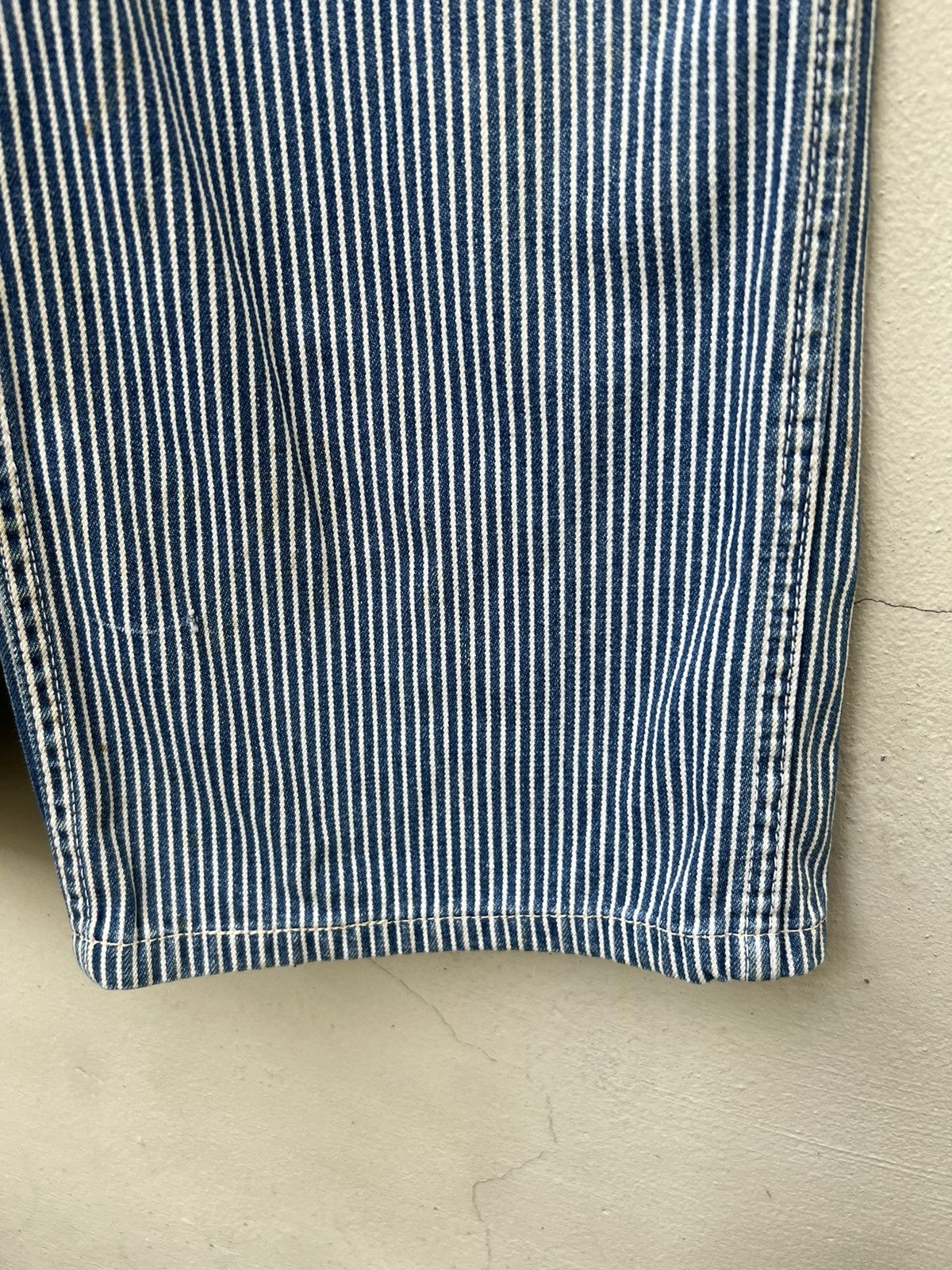 Vintage VTG 90s Blue Way Outdoorsman Patch Hickory Stripe Overall Size US 30 / EU 46 - 15 Thumbnail