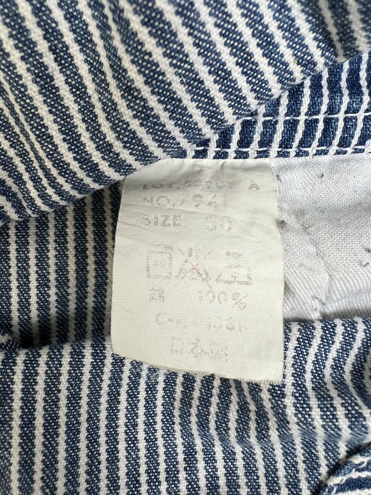 Vintage VTG 90s Blue Way Outdoorsman Patch Hickory Stripe Overall Size US 30 / EU 46 - 25 Thumbnail