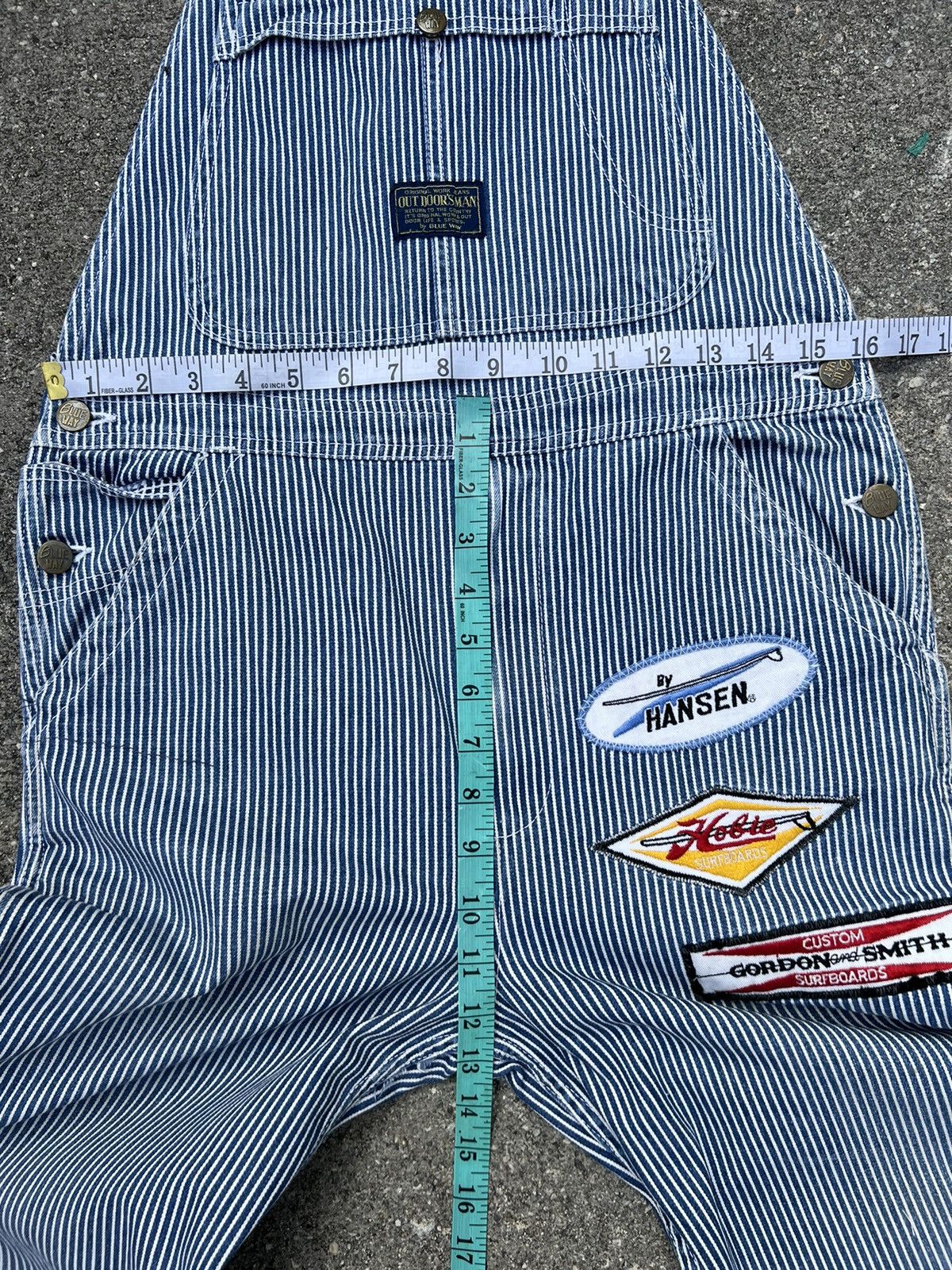 Vintage VTG 90s Blue Way Outdoorsman Patch Hickory Stripe Overall Size US 30 / EU 46 - 2 Thumbnail