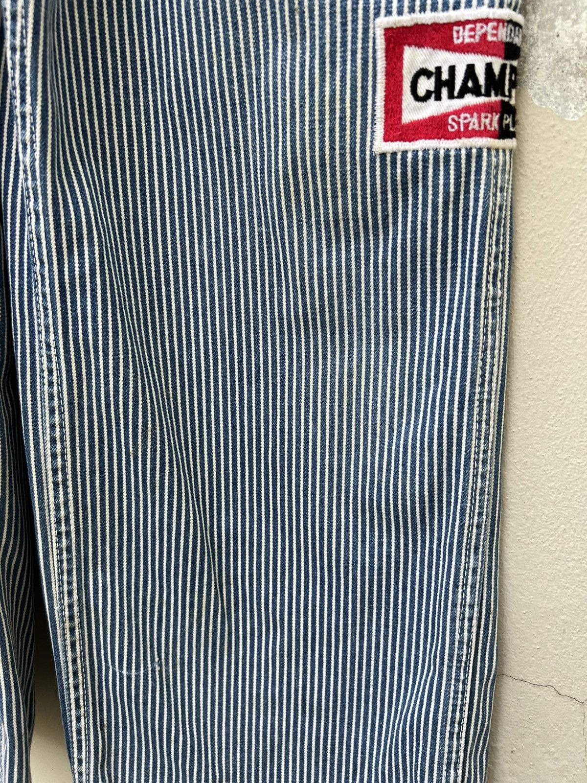 Vintage VTG 90s Blue Way Outdoorsman Patch Hickory Stripe Overall Size US 30 / EU 46 - 14 Thumbnail