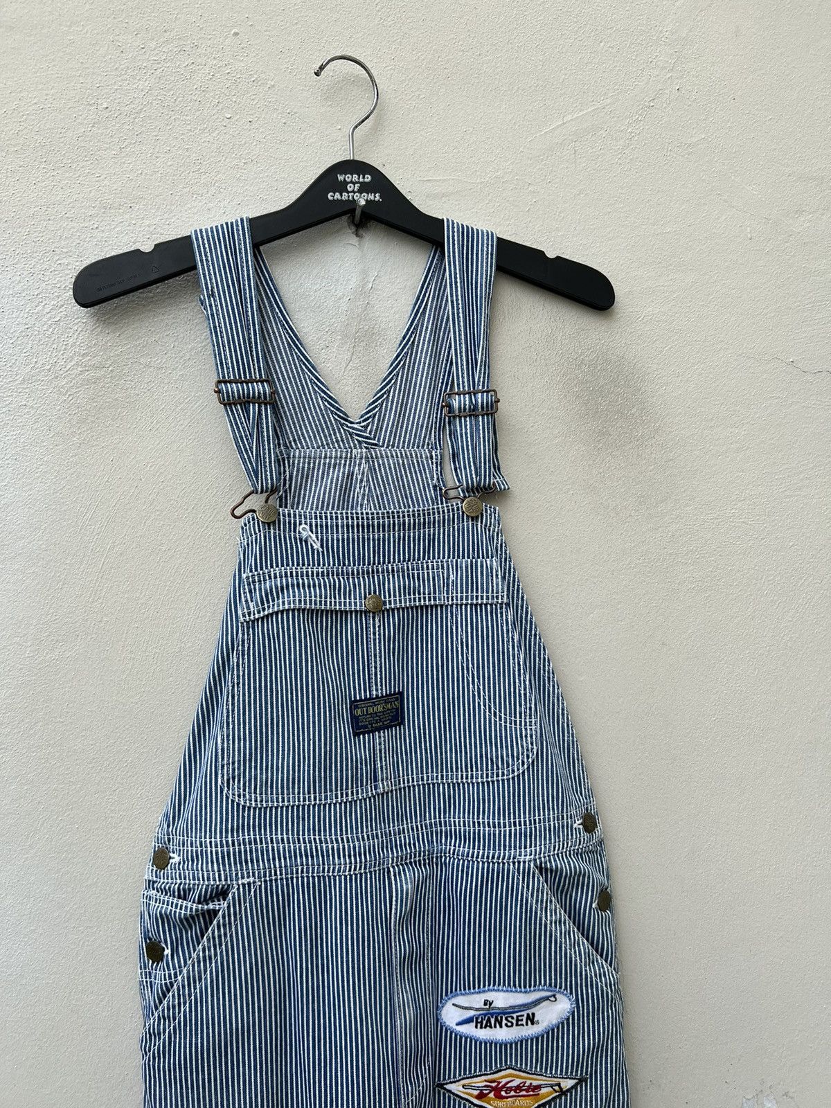 Vintage VTG 90s Blue Way Outdoorsman Patch Hickory Stripe Overall Size US 30 / EU 46 - 6 Thumbnail
