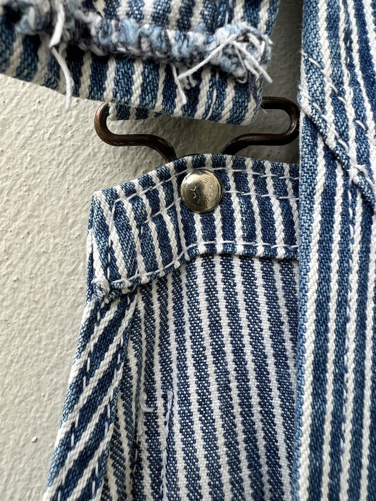 Vintage VTG 90s Blue Way Outdoorsman Patch Hickory Stripe Overall Size US 30 / EU 46 - 18 Thumbnail