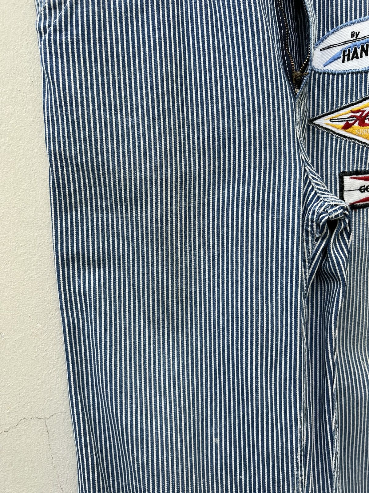 Vintage VTG 90s Blue Way Outdoorsman Patch Hickory Stripe Overall Size US 30 / EU 46 - 10 Thumbnail