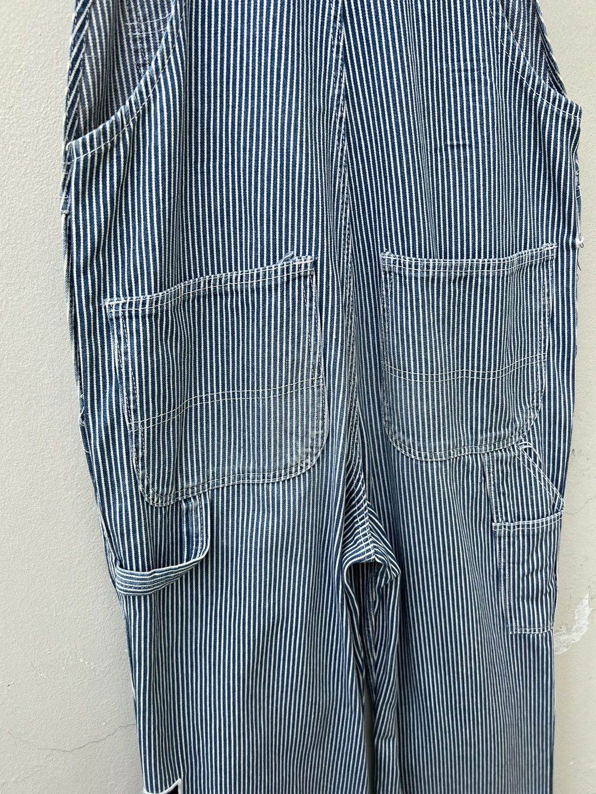 Vintage VTG 90s Blue Way Outdoorsman Patch Hickory Stripe Overall Size US 30 / EU 46 - 19 Thumbnail