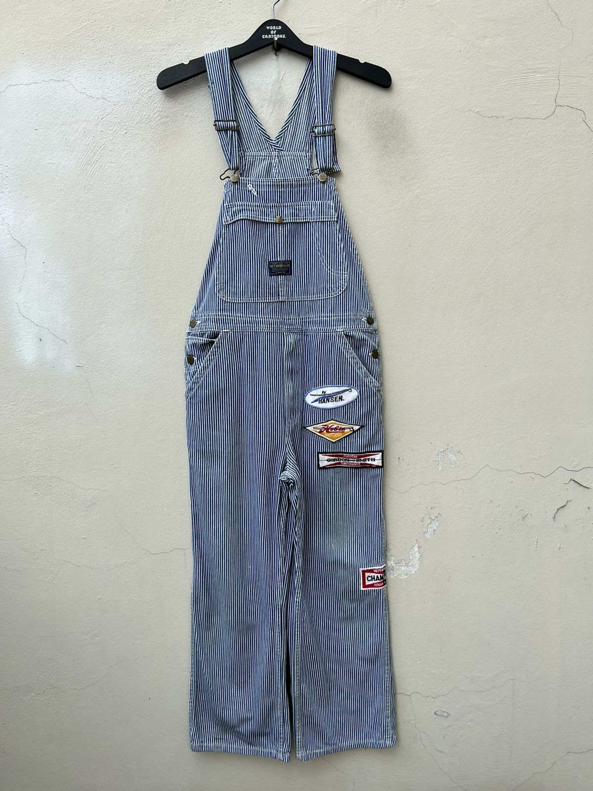 Vintage VTG 90s Blue Way Outdoorsman Patch Hickory Stripe Overall Size US 30 / EU 46 - 5 Thumbnail