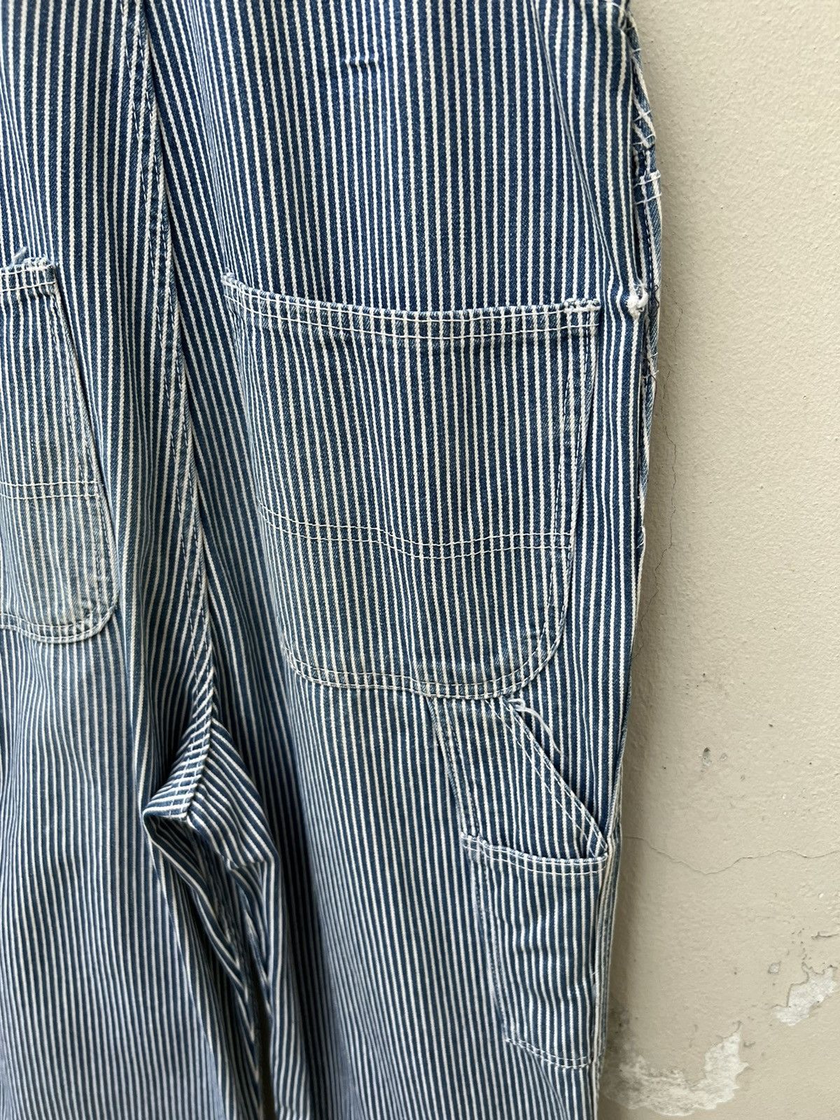Vintage VTG 90s Blue Way Outdoorsman Patch Hickory Stripe Overall Size US 30 / EU 46 - 23 Thumbnail