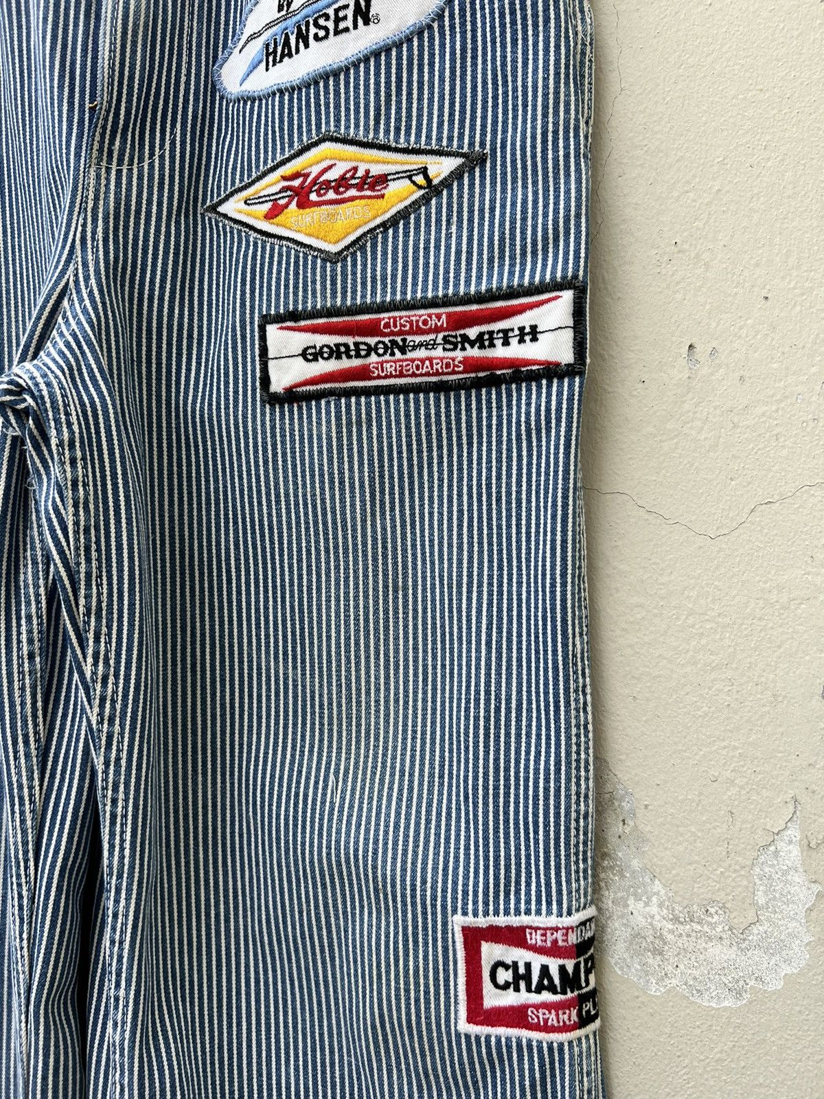 Vintage VTG 90s Blue Way Outdoorsman Patch Hickory Stripe Overall Size US 30 / EU 46 - 13 Thumbnail
