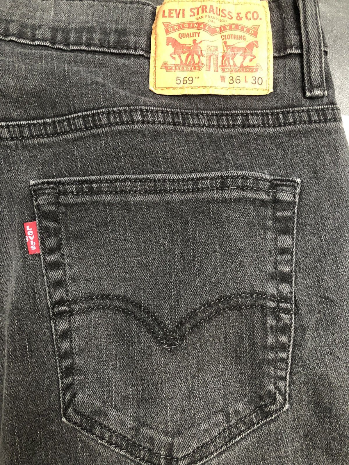 Levi's × Levi's Vintage Clothing × Vintage Vintage Levis 569 Faded Black Denim Jeans L50 Size US 38 / EU 54 - 8 Thumbnail