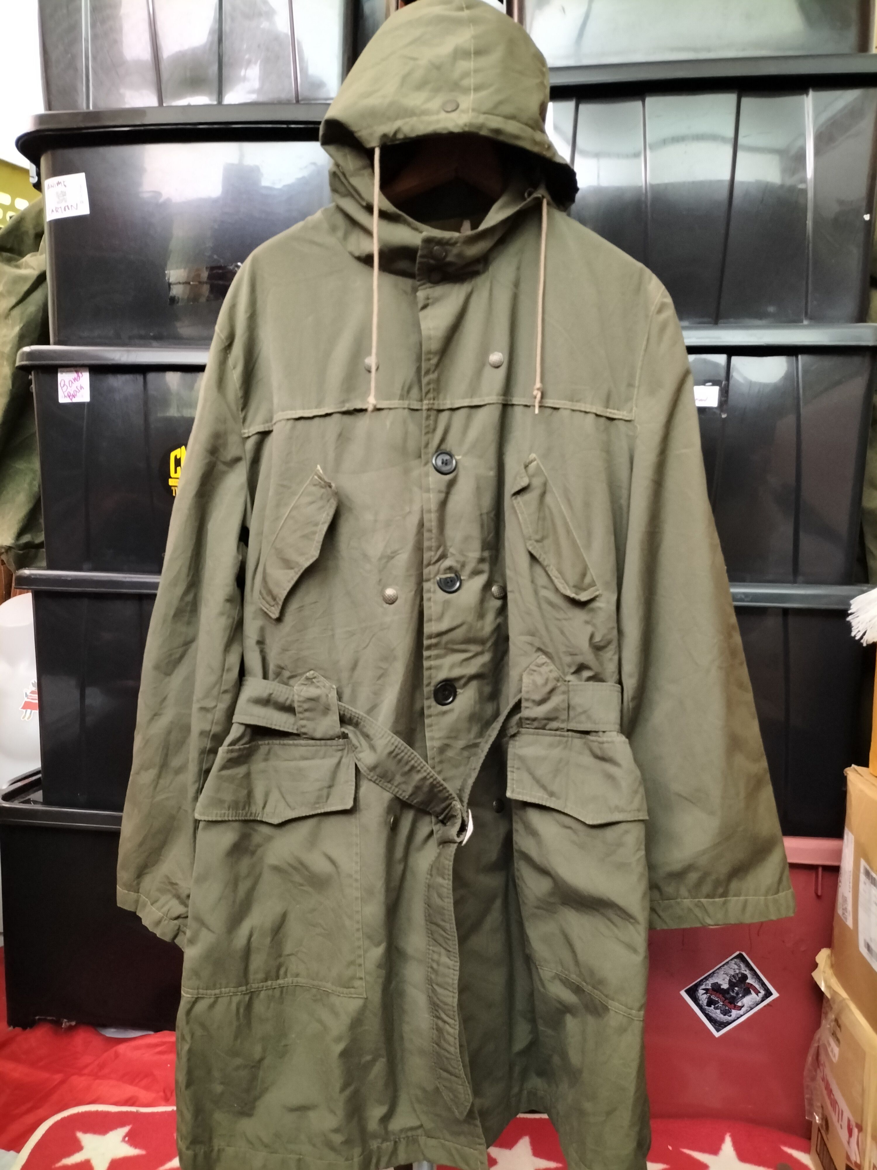 Vintage 60s 70s Dutch Parka Hoody Military Europe fashion Size US L / EU 52-54 / 3 - 1 Thumbnail